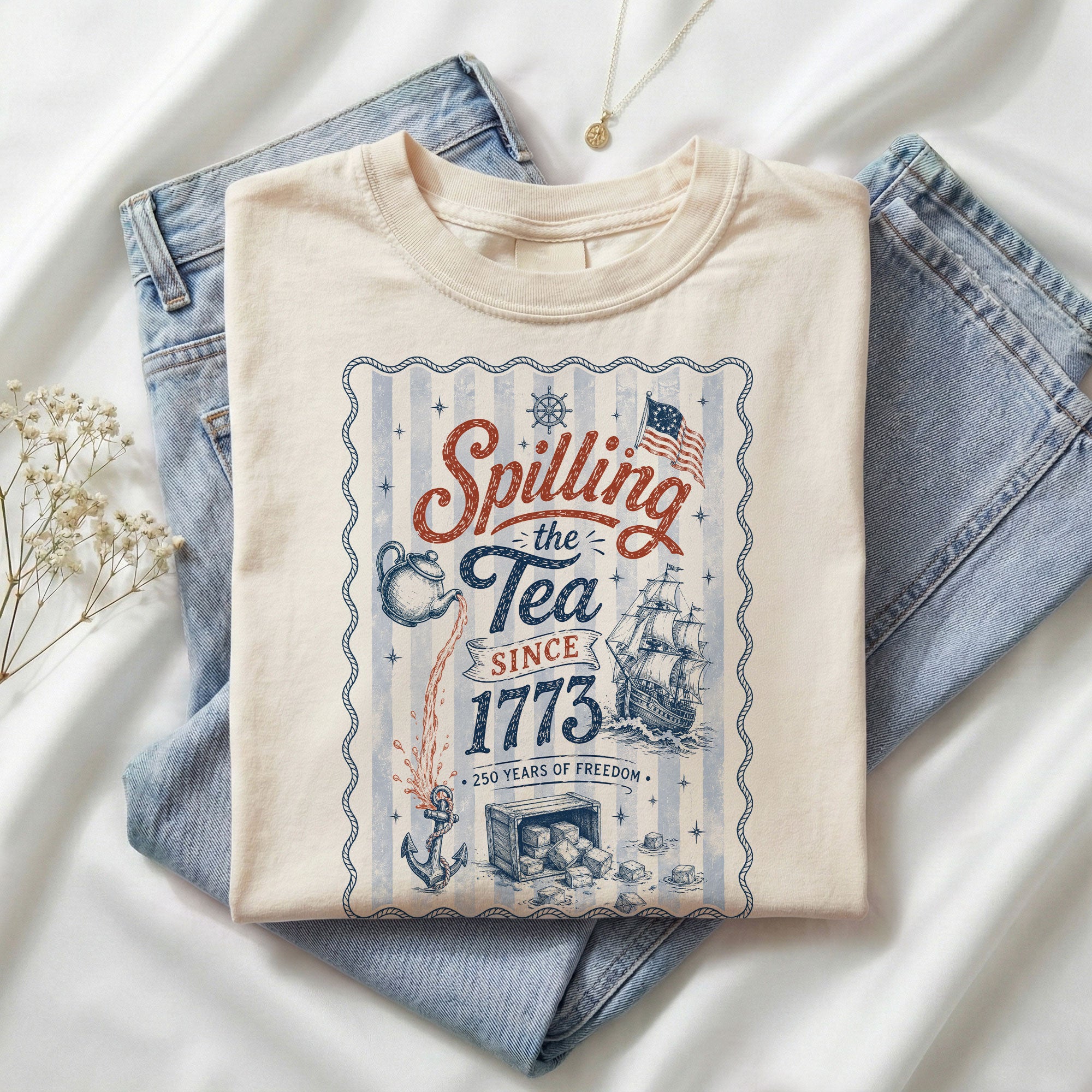 Spilling The Tea Since 1773 Shirt Vintage Boston Tea Party Tee Retro Patriotic