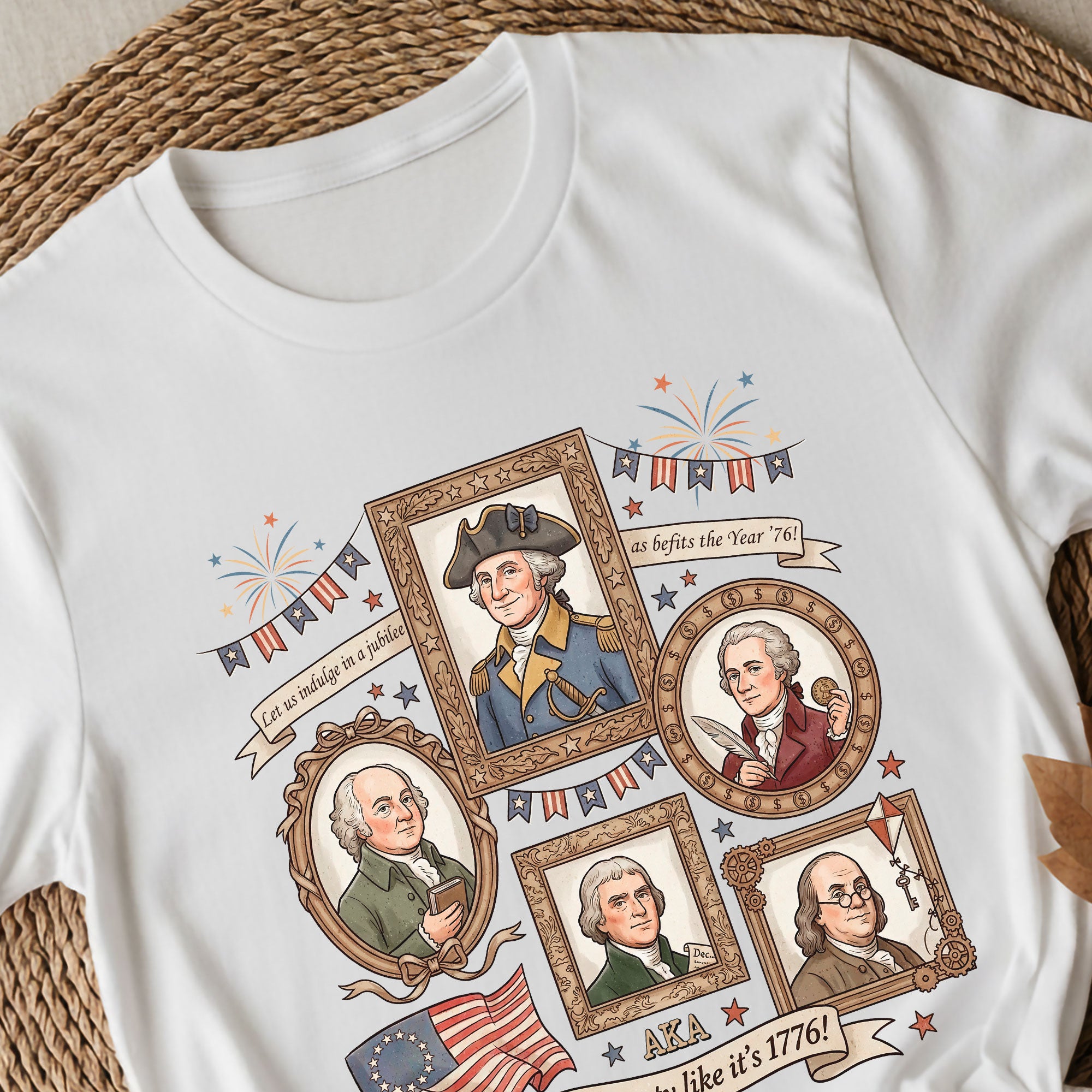 1776 Patriotic Founding Fathers Shirt Vintage USA History Let’s Party