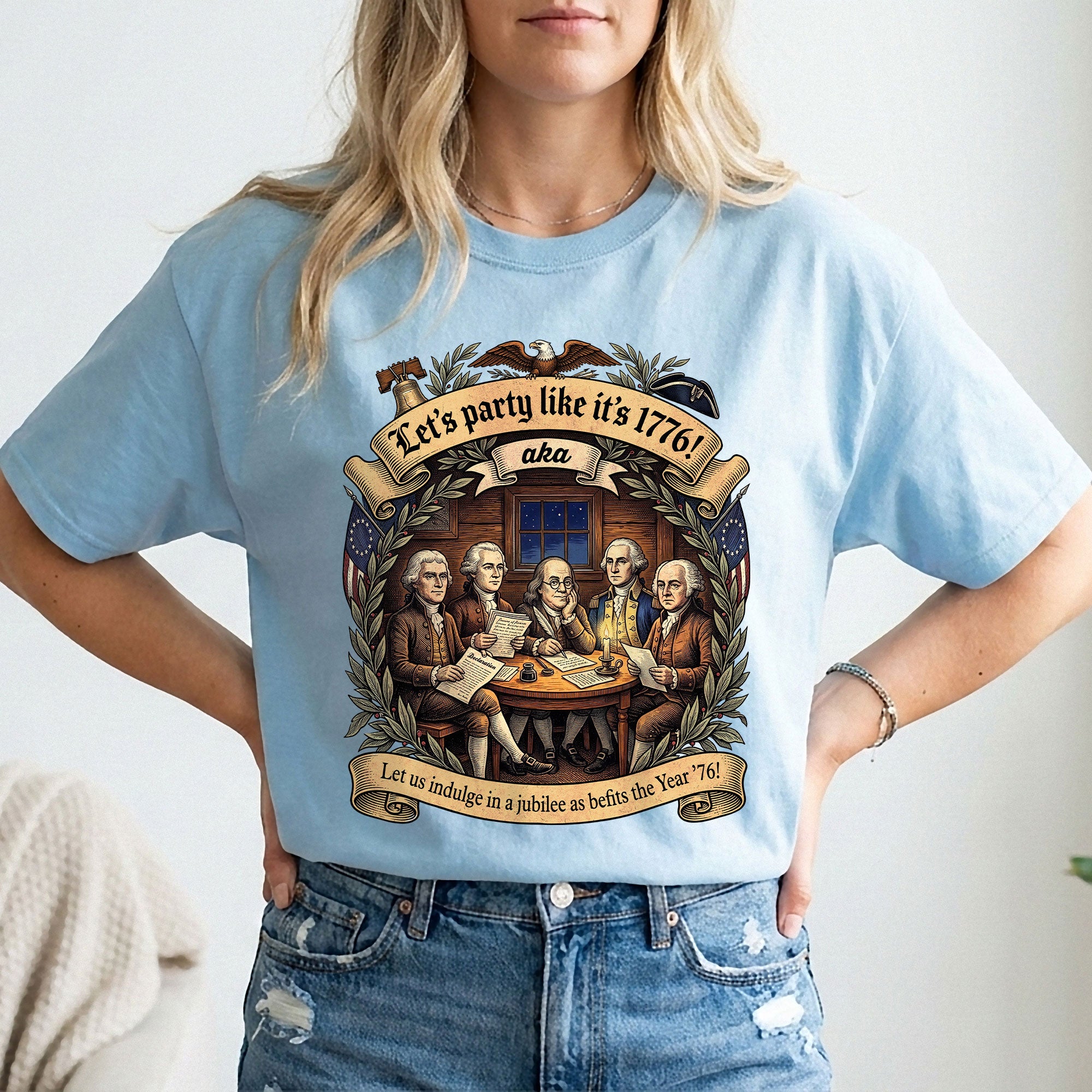 Let’s Party Like It’s 1776 Shirt Vintage Founding Fathers Patriotic USA