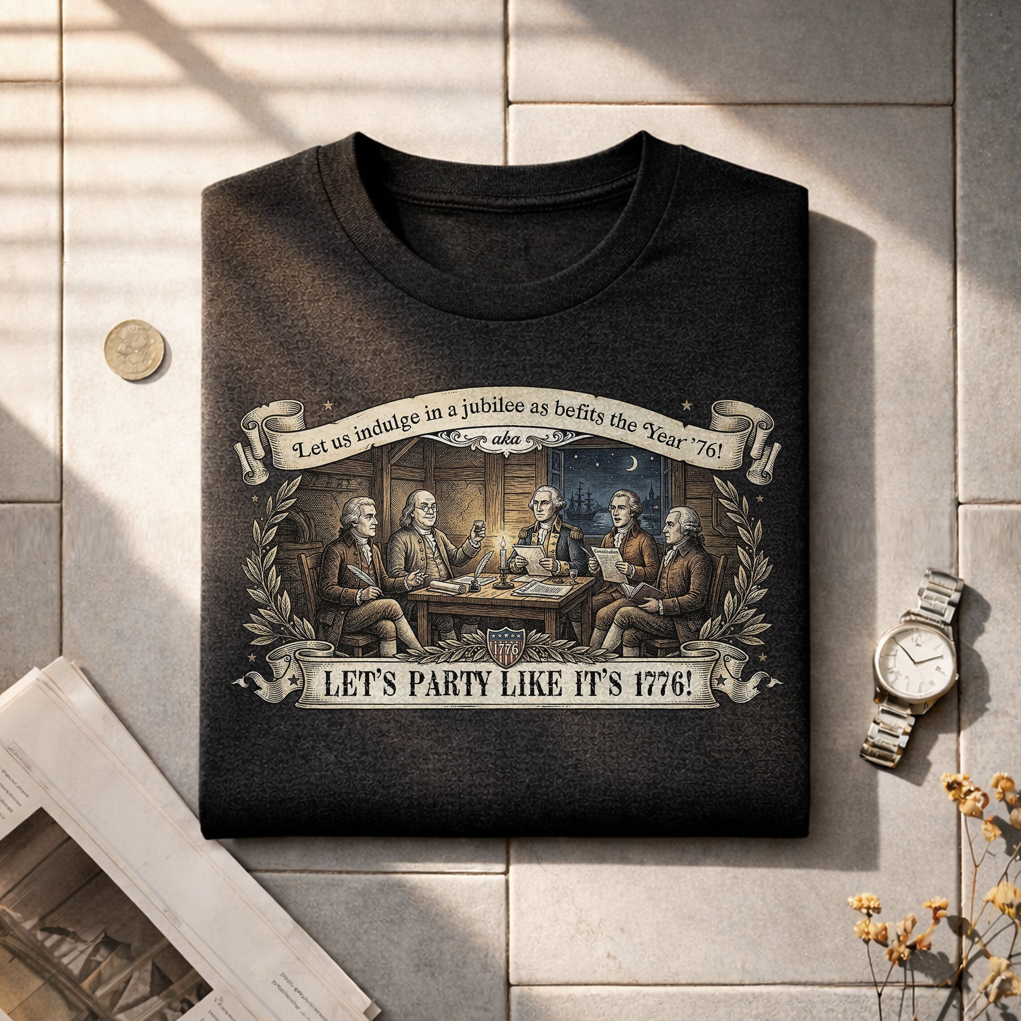 Patriotic Founding Fathers Shirt 1776 Vintage American History Party