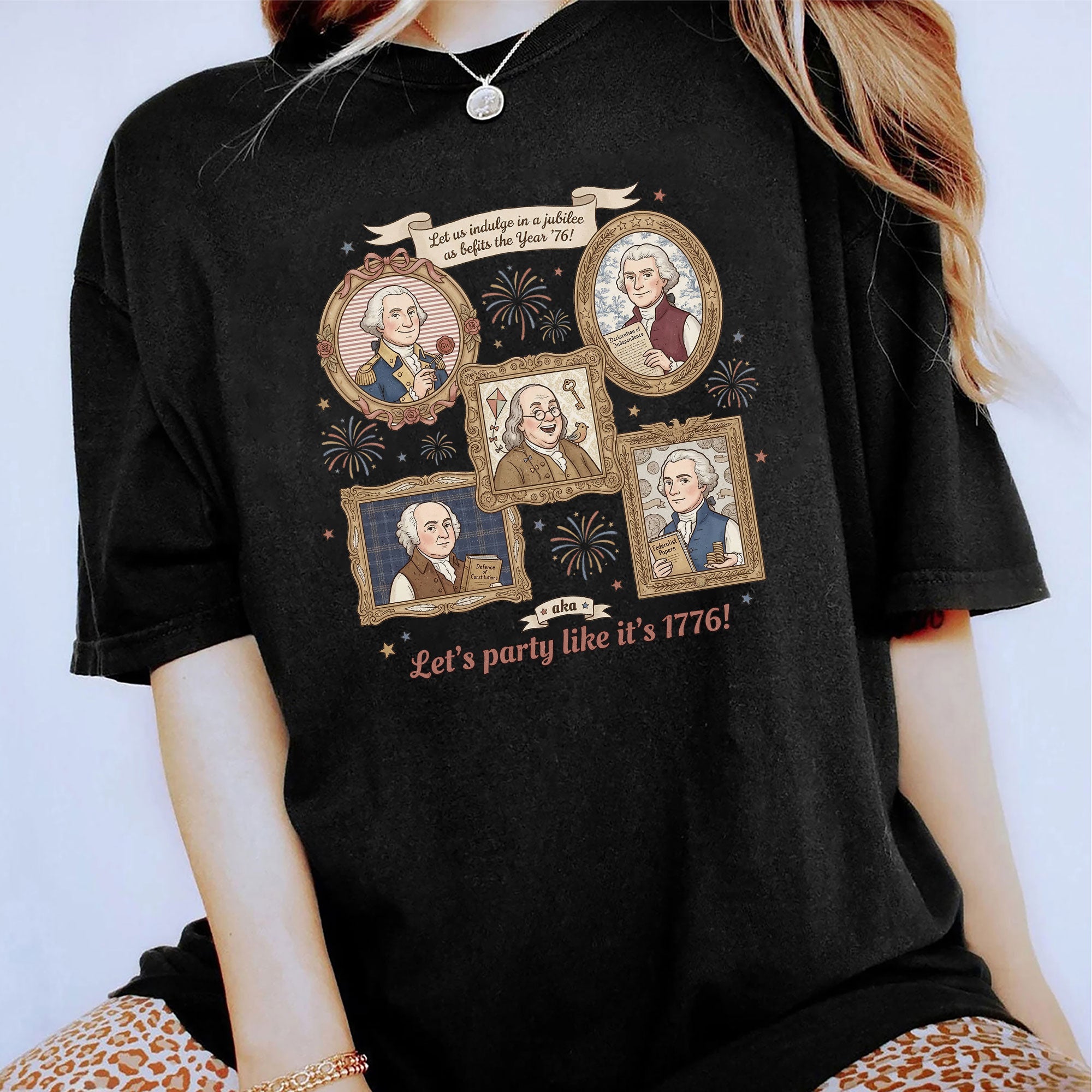 Patriotic 1776 Funny Founding Fathers Shirt Vintage America Independence
