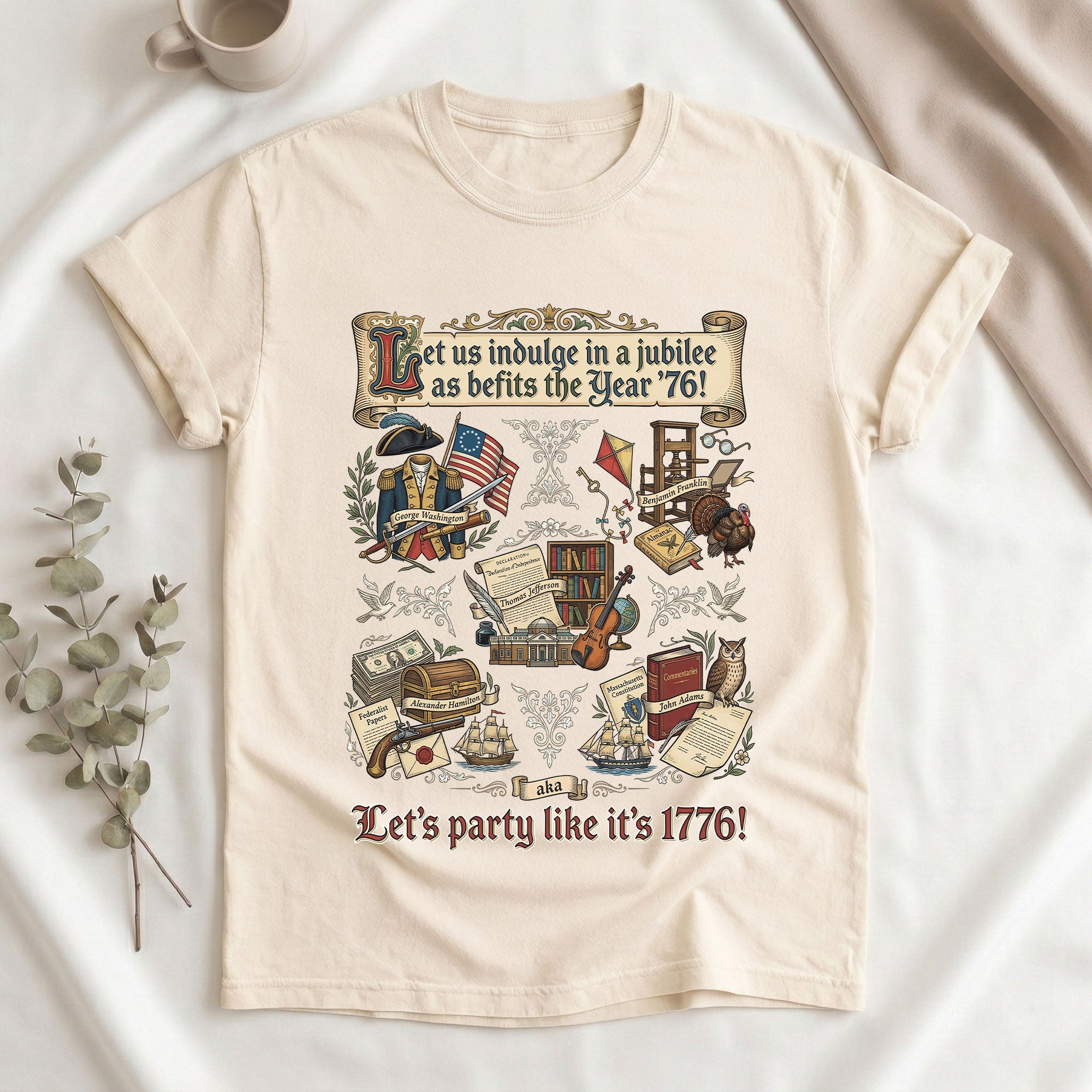 Vintage 1776 Patriotic Shirt American Heritage Collage Soft Aesthetic