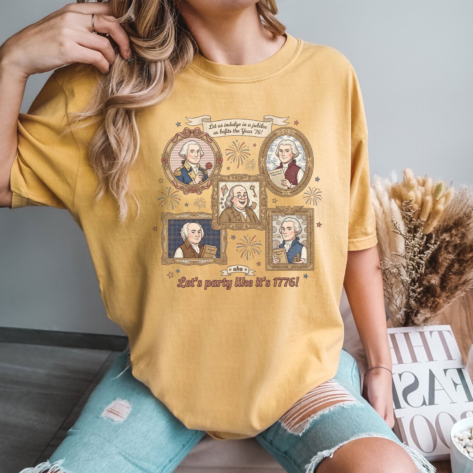 Patriotic 1776 Funny Founding Fathers Shirt Vintage America Independence