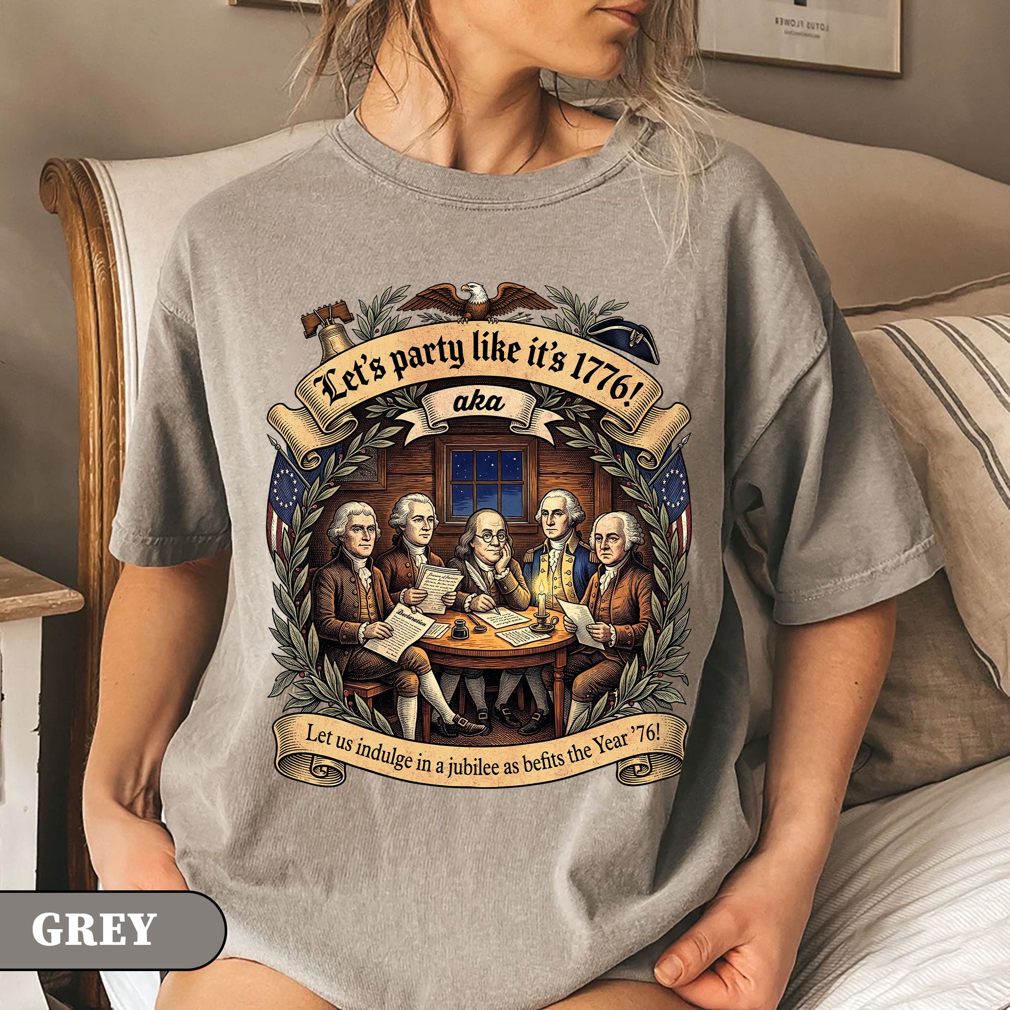 Let’s Party Like It’s 1776 Shirt Vintage Founding Fathers Patriotic USA