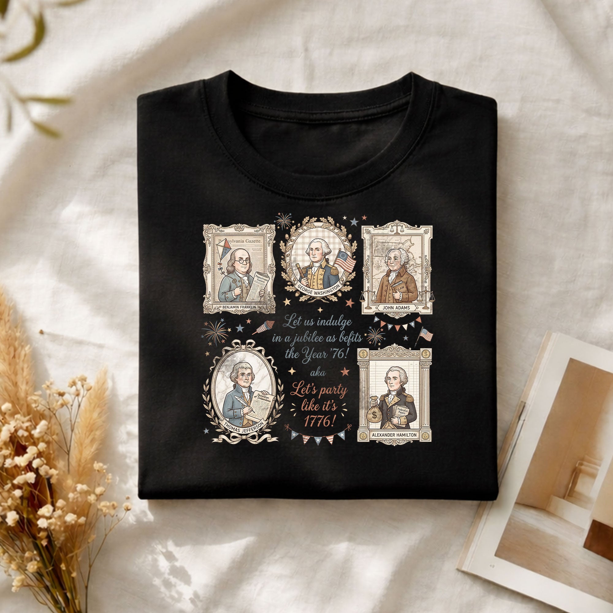 Funny Founding Fathers Portrait Shirt Let’s Party Like It’s 1776 Patriotic Vintage USA