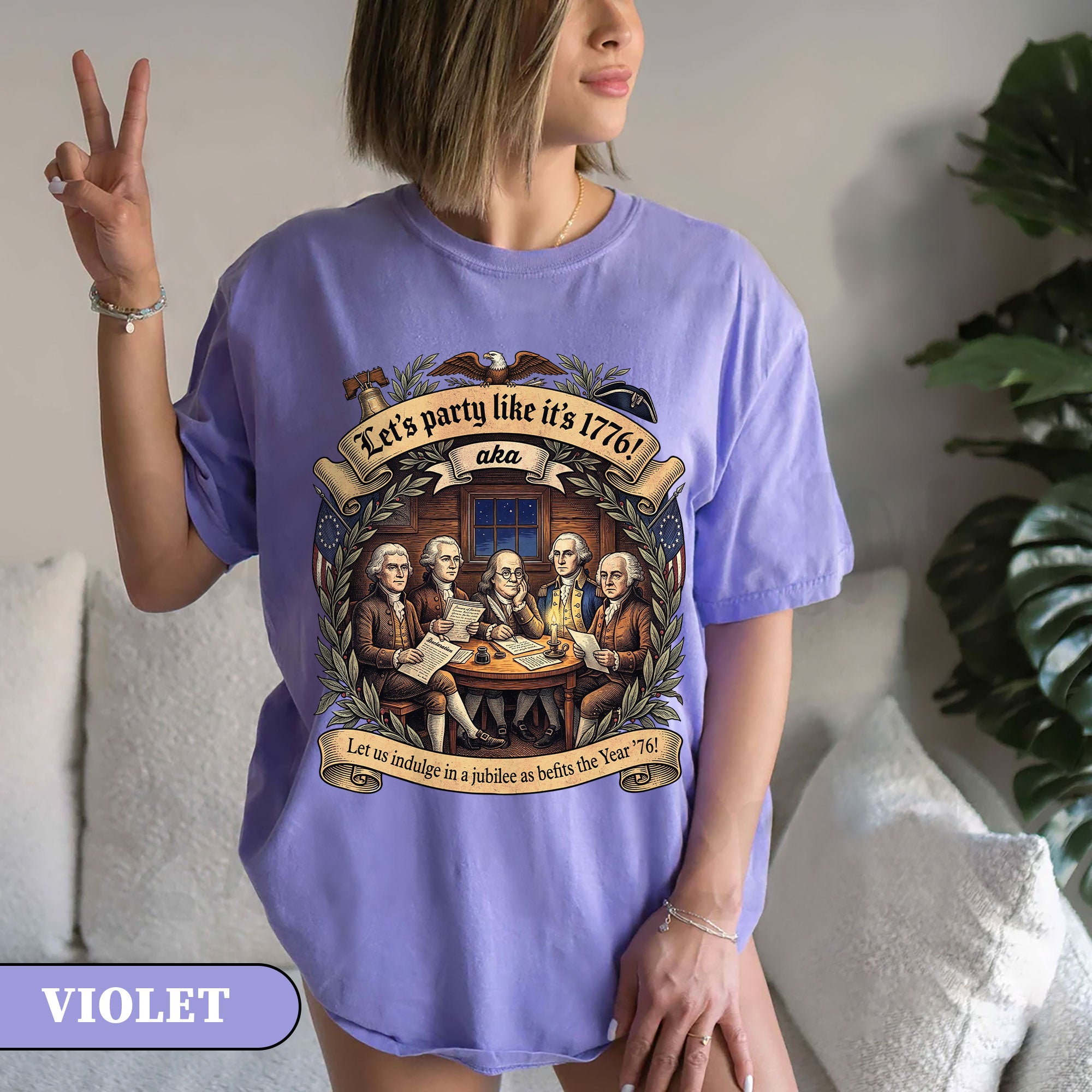 Let’s Party Like It’s 1776 Shirt Vintage Founding Fathers Patriotic USA