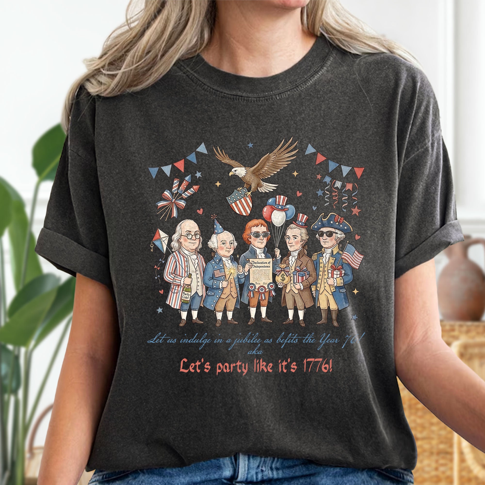 Funny Founding Fathers 1776 Party Shirt Patriotic Eagle Vintage America 250 Years