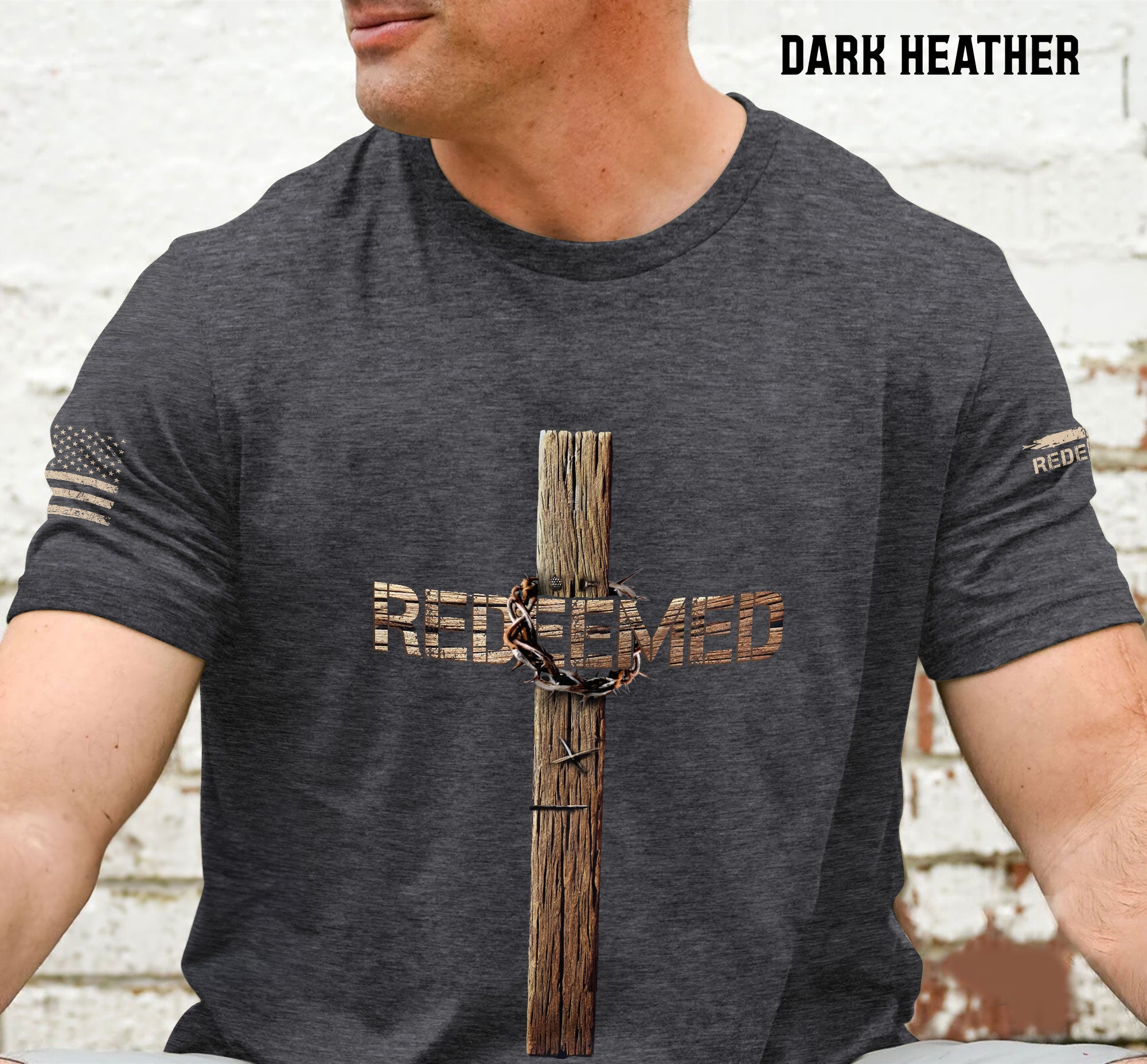 Redeemed T-Shirt – Wooden Cross Edition