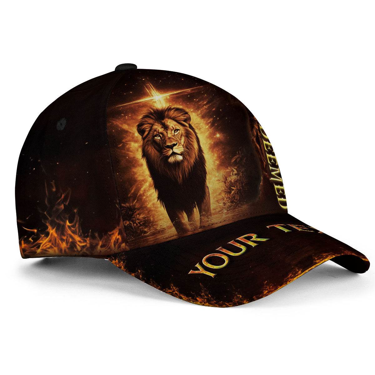 REDEEMED Lion of Judah Cap – Custom Christian Hat with Cross Design - Rust Field Wear