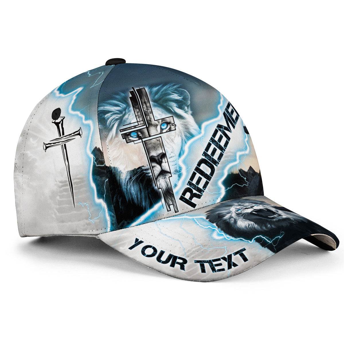 REDEEMED – White Lion of Judah Christian Customized Hat - Rust Field Wear