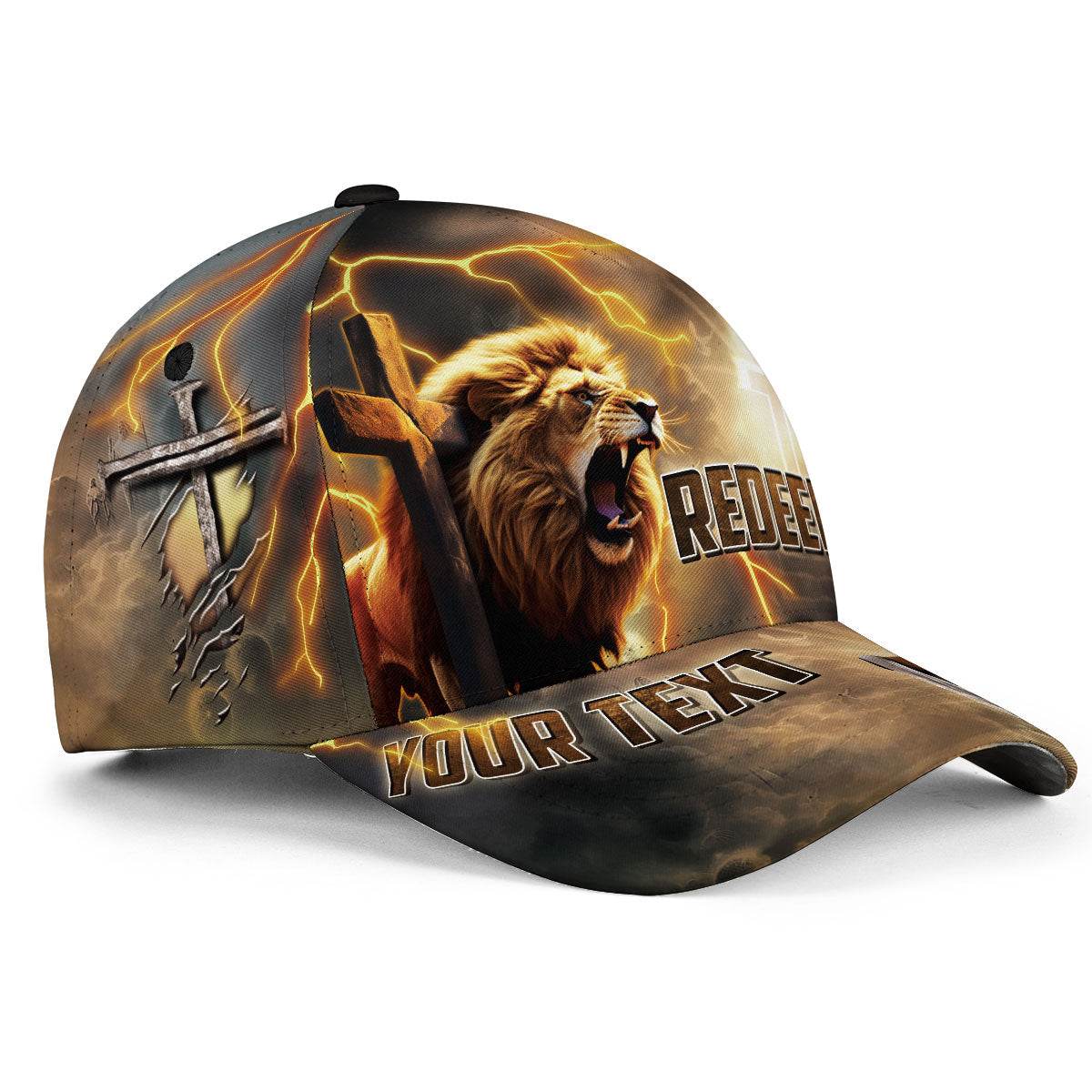 REDEEMED – Roaring Lion & Glorious Cross Customized Hat - Rust Field Wear