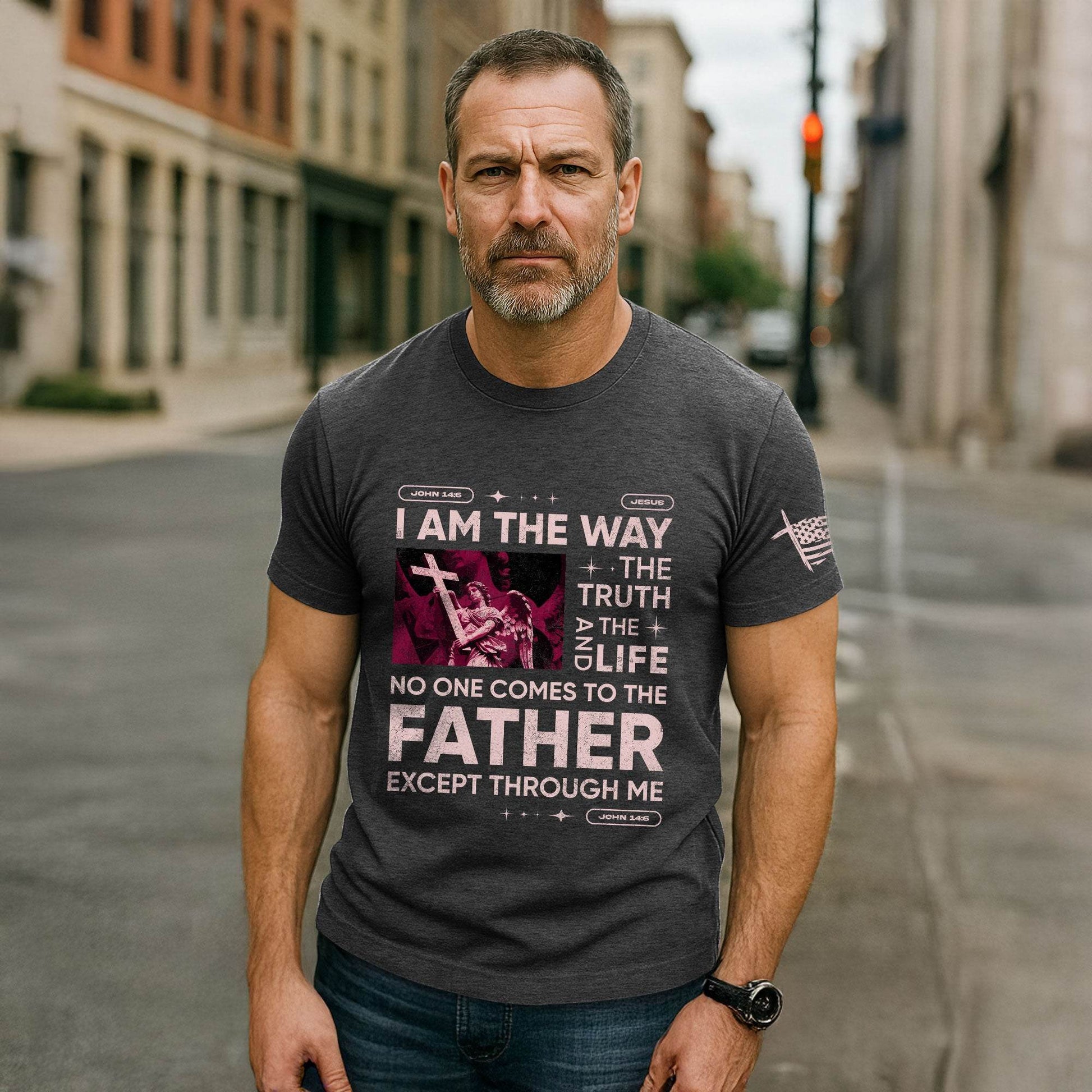 I Am the Way – Rose Scripture T-Shirt - Rust Field Wear