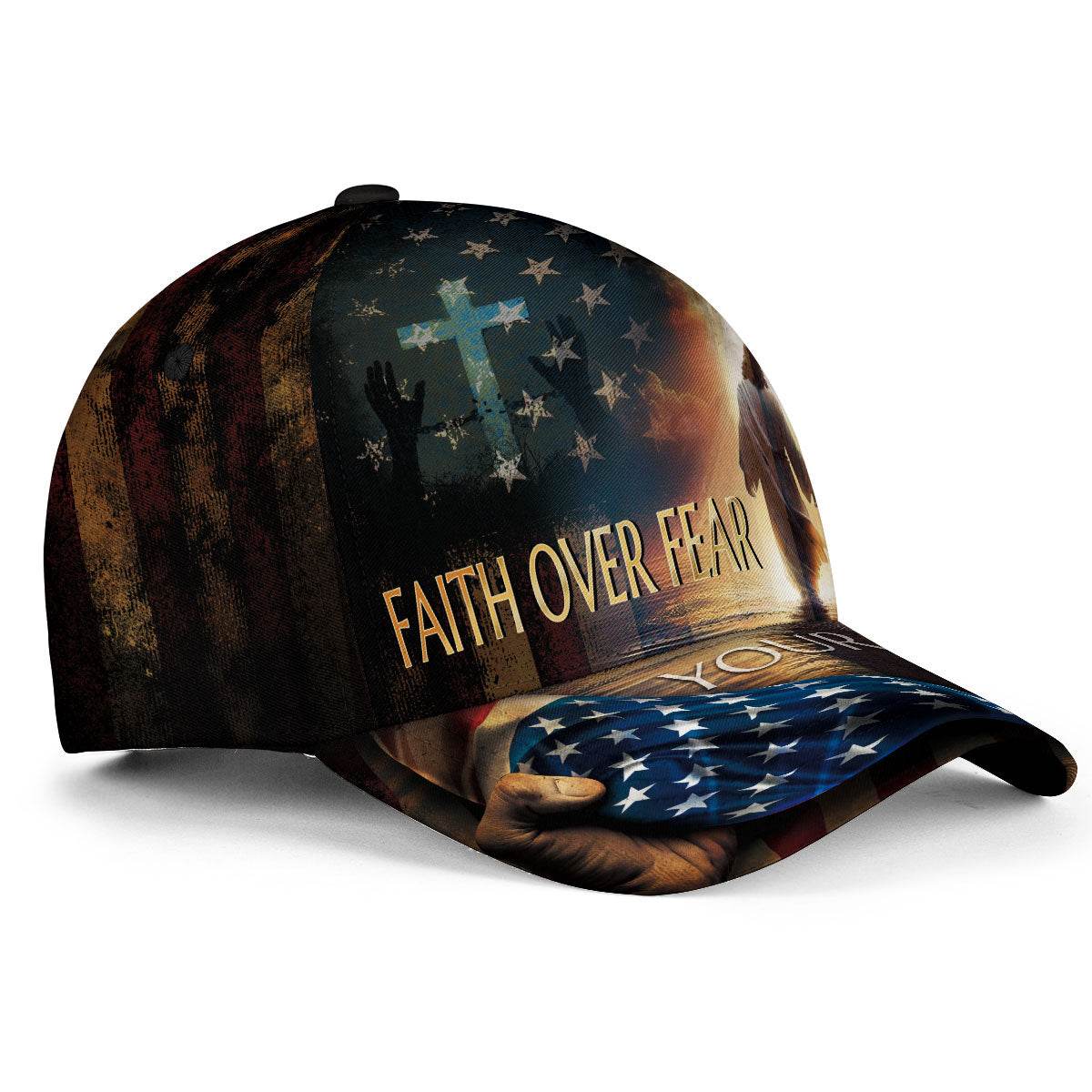 Faith Over Fear – Jesus Walks With Me Custom Hat - Rust Field Wear