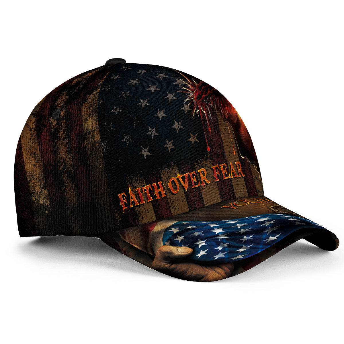 Faith Over Fear – Crown of Thorns Christian Custom Hat - Rust Field Wear