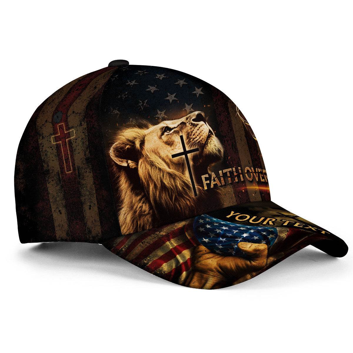 Custom Faith Over Fear Christian Hat - Rust Field Wear