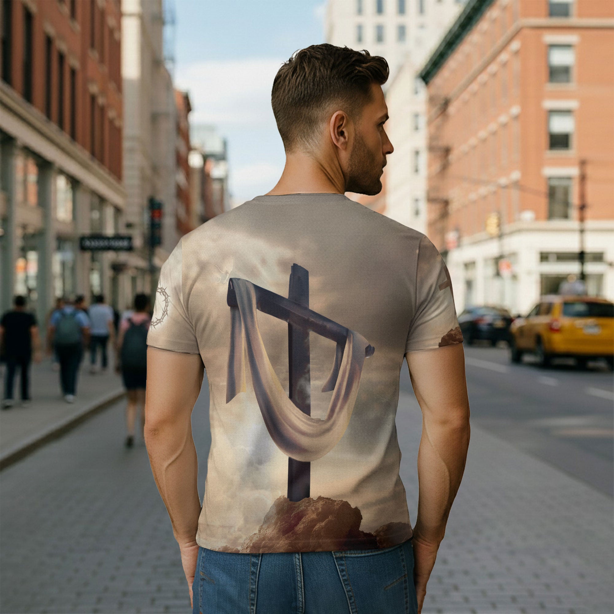 Lion Cross Resurrection Christian T-Shirt