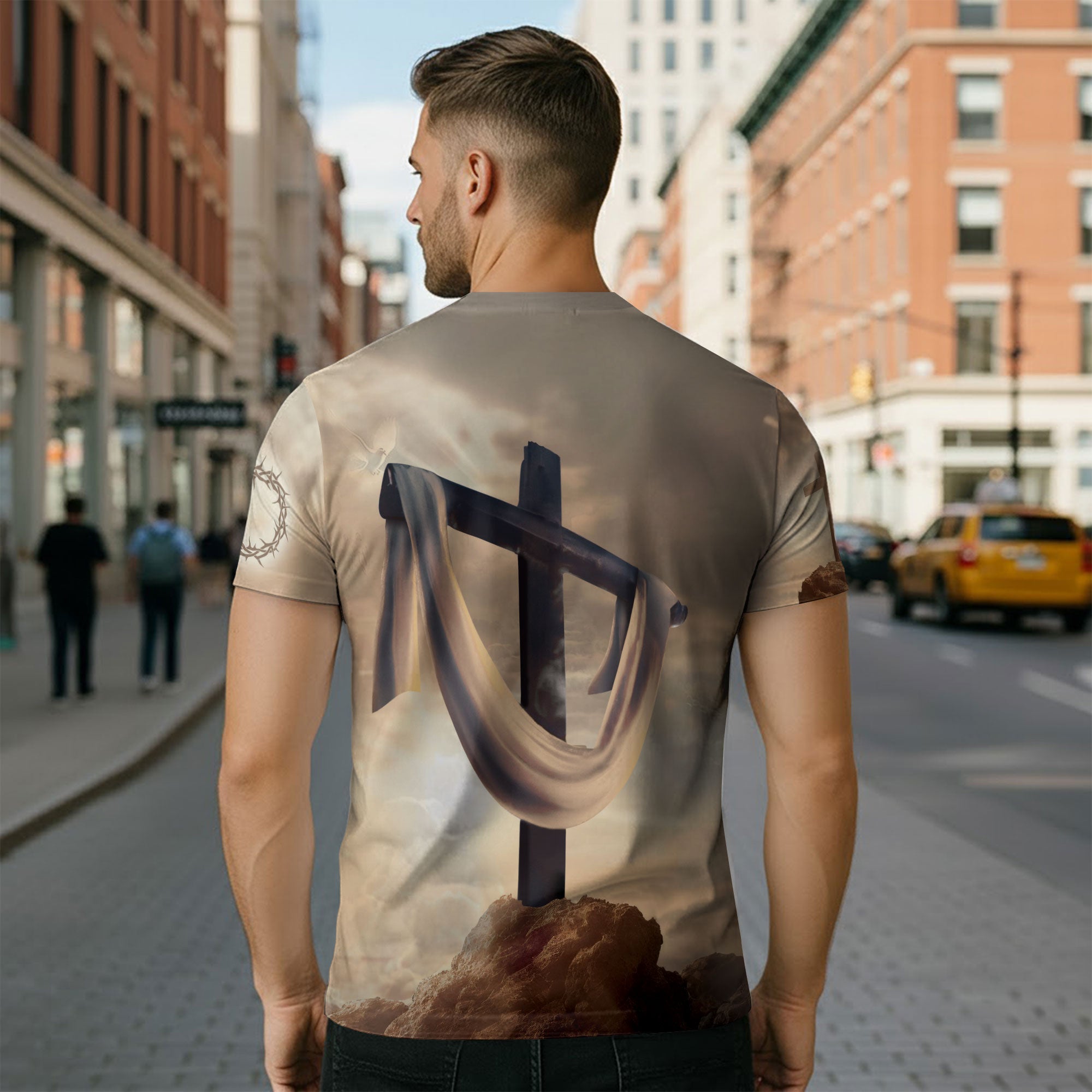 Lion Cross Resurrection Christian T-Shirt