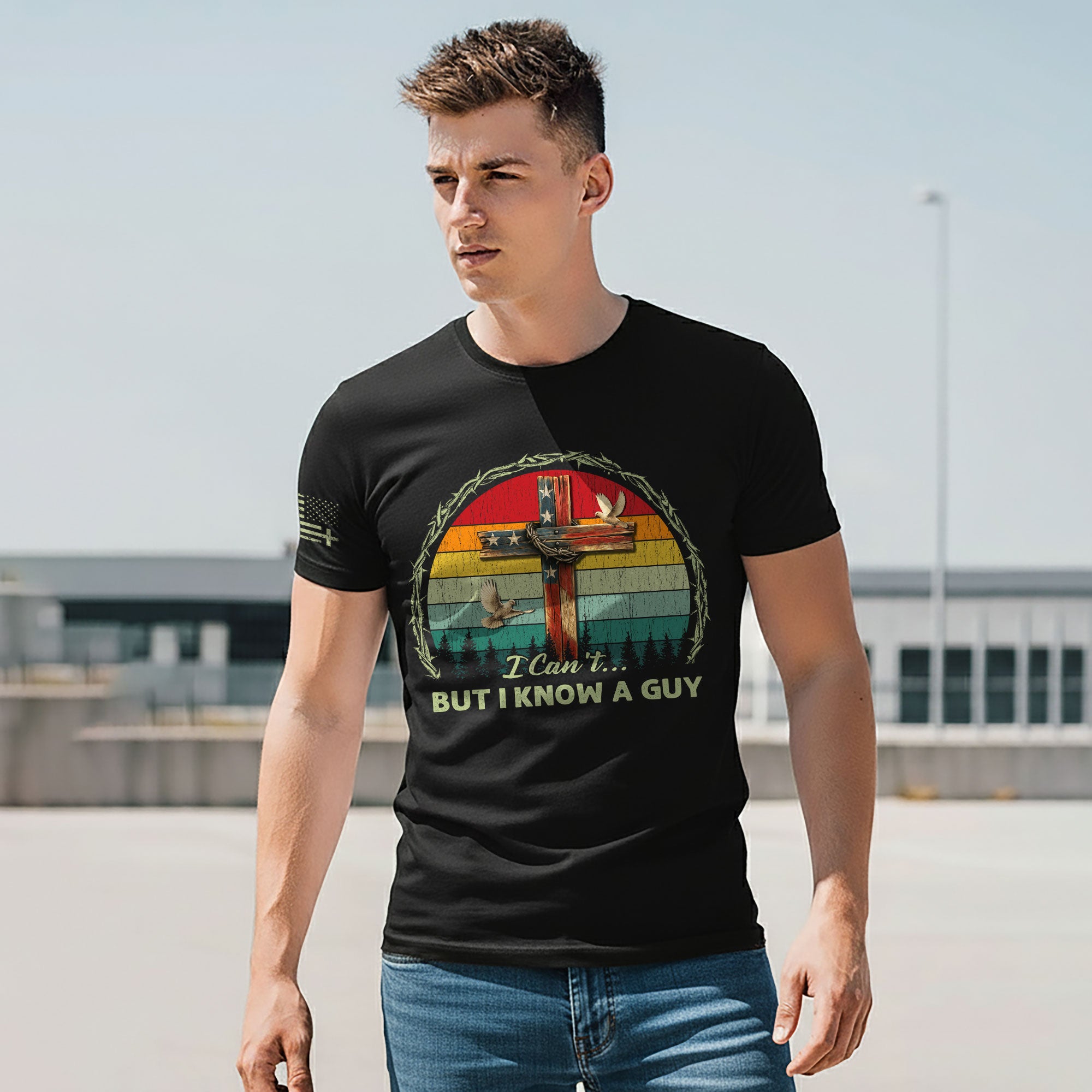 I Can’t But I Know A Guy Retro Cross T-Shirt