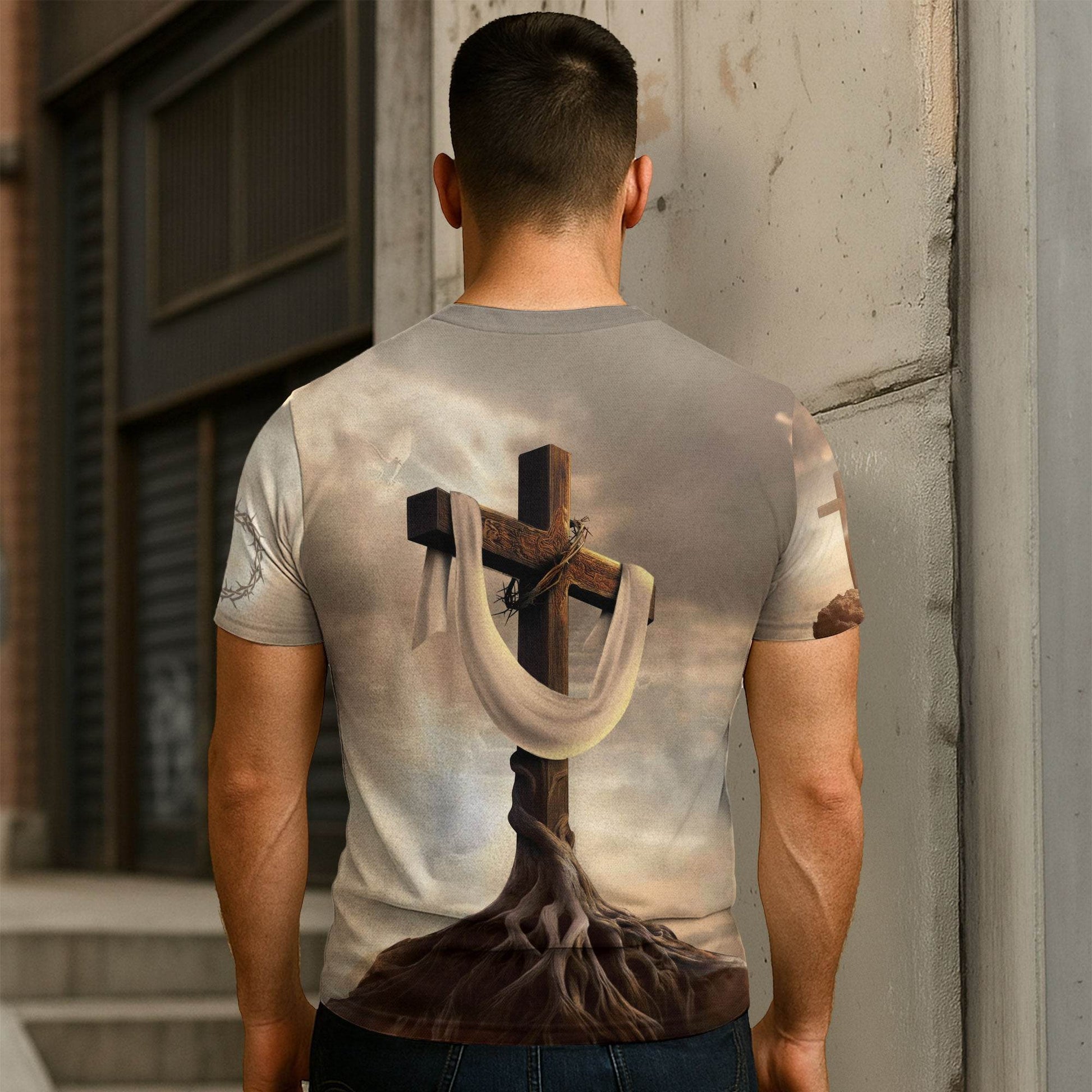 Rooted In Christ Lion And Savior In The Cross T-Shirt - Rust Field Wear