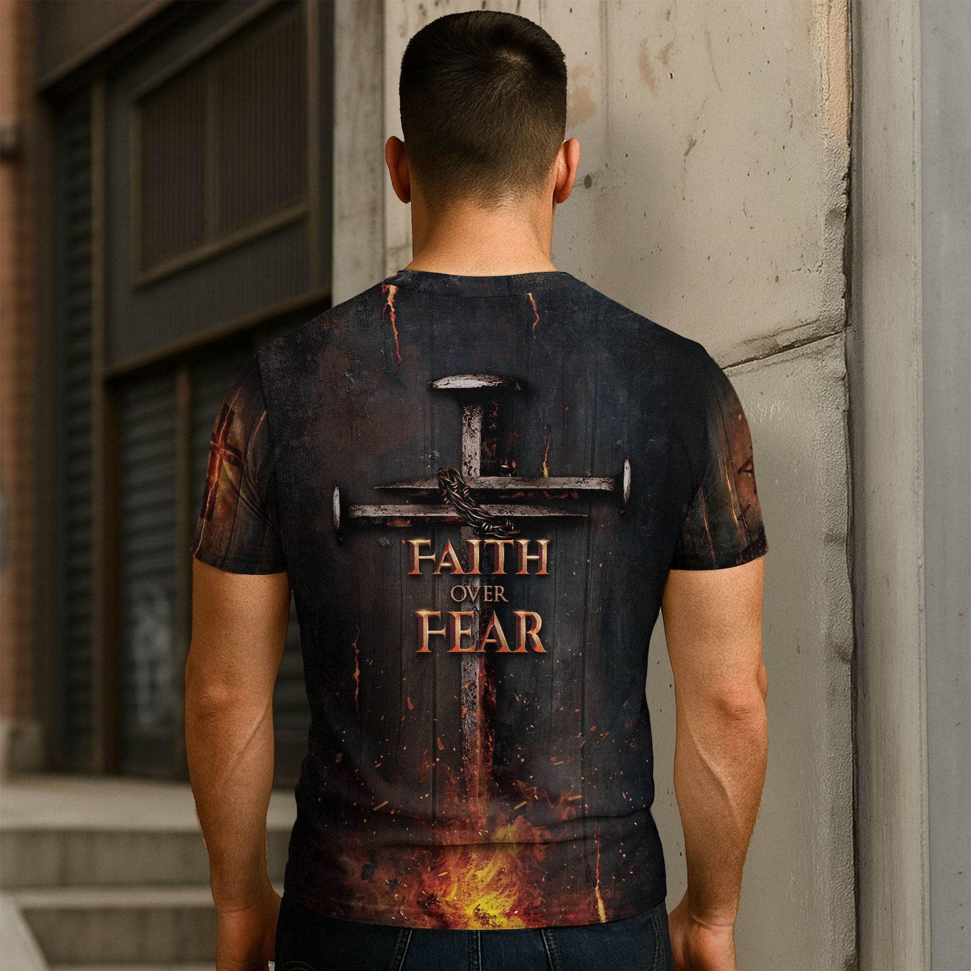 Faith Over Fear Patriotic T-Shirt - Rust Field Wear