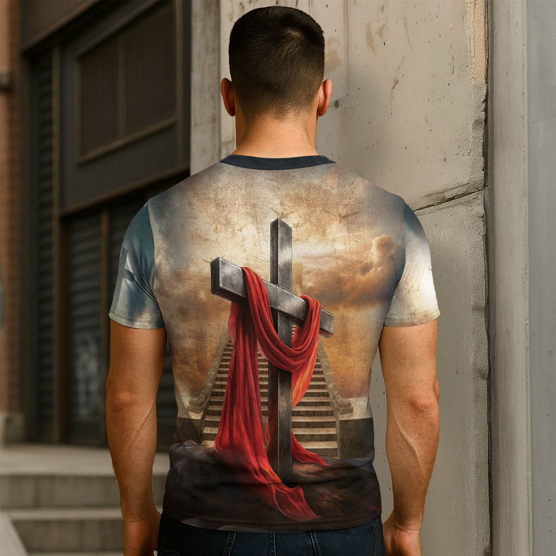 Iron Sharpens Iron Lion Cross Heaven Stairs T-Shirt - Rust Field Wear
