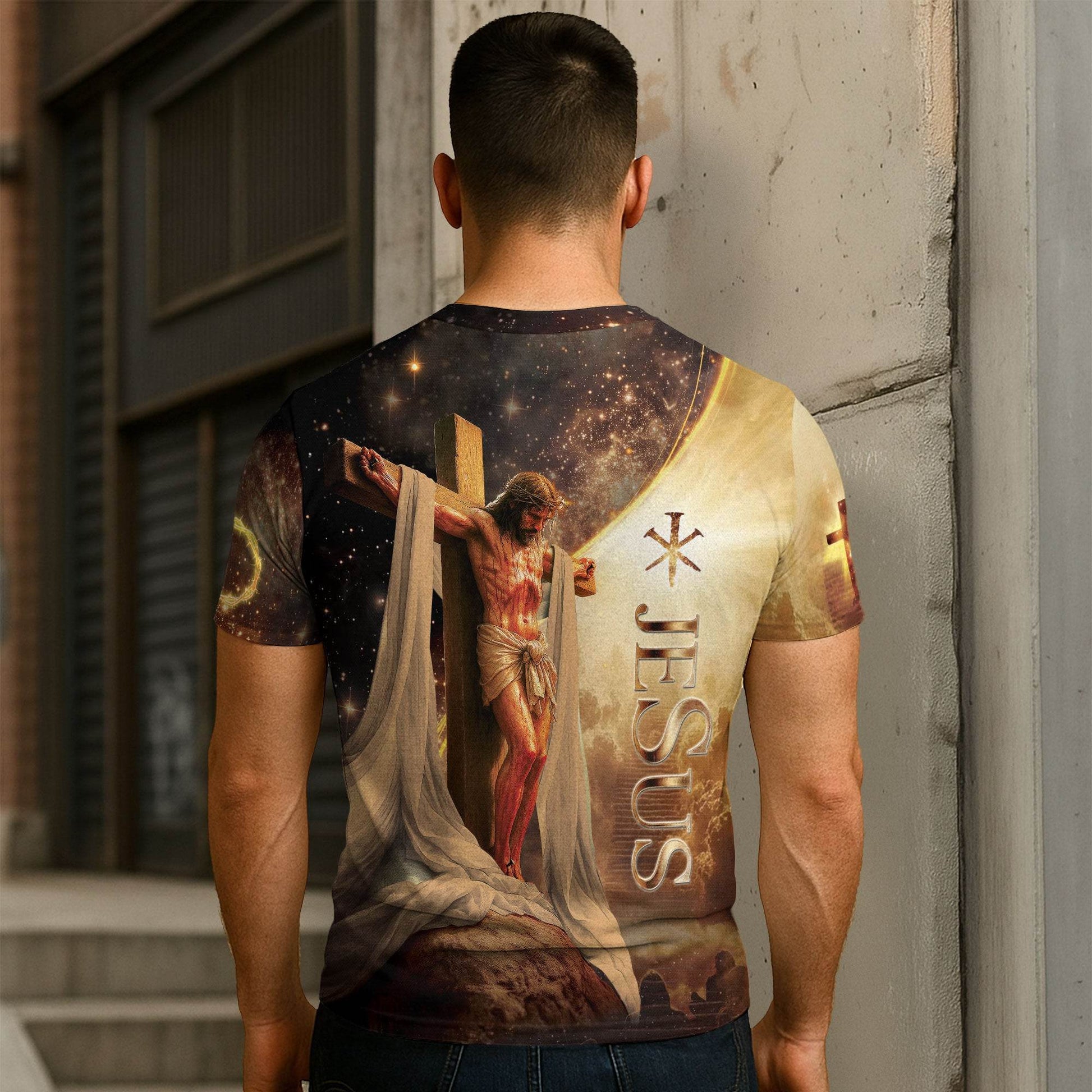 I Can Do All Things Through Christ Lion & Cross T-Shirt - Rust Field Wear