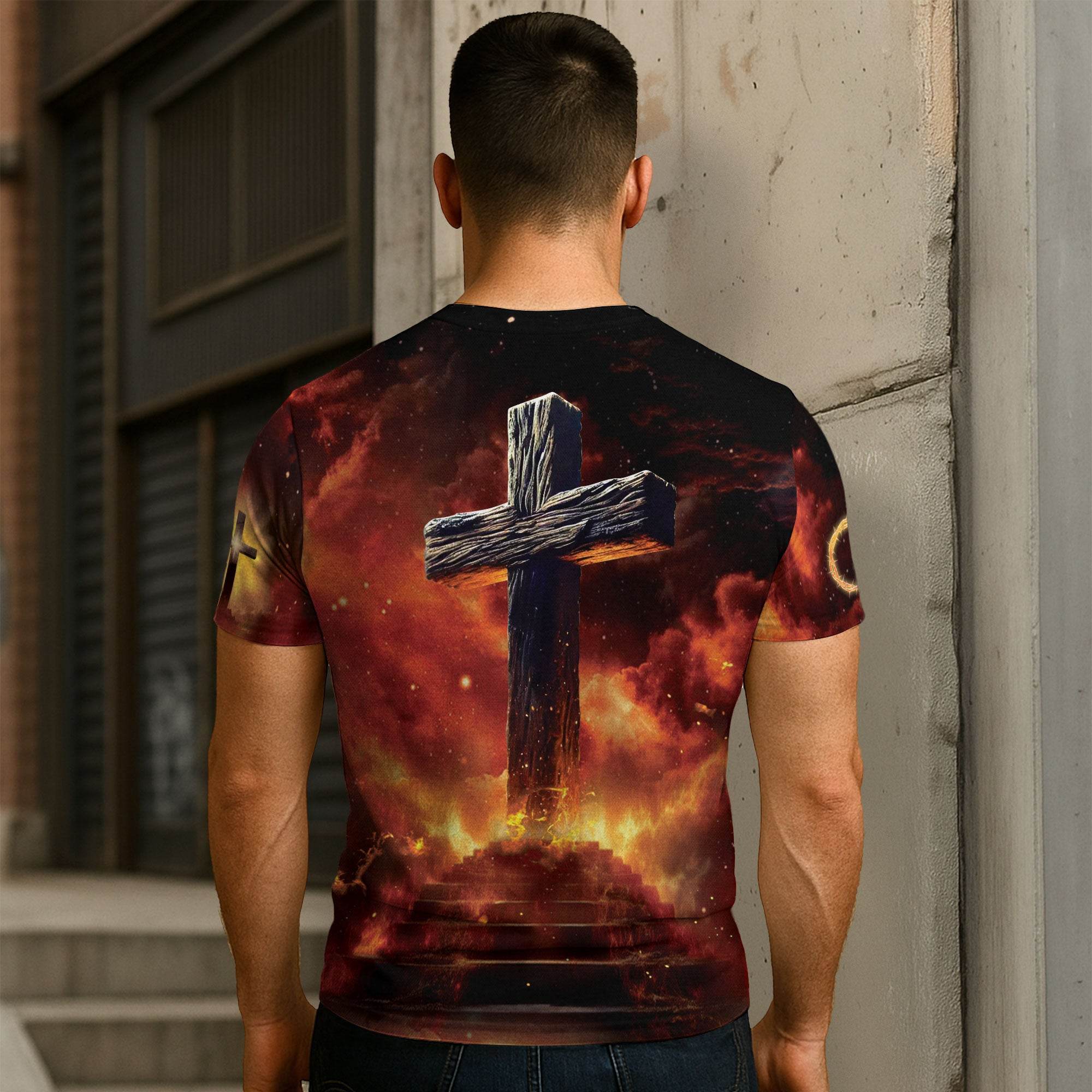 I Can Do All Things Through Christ Lion Warrior Cross T-Shirt - Rust Field Wear