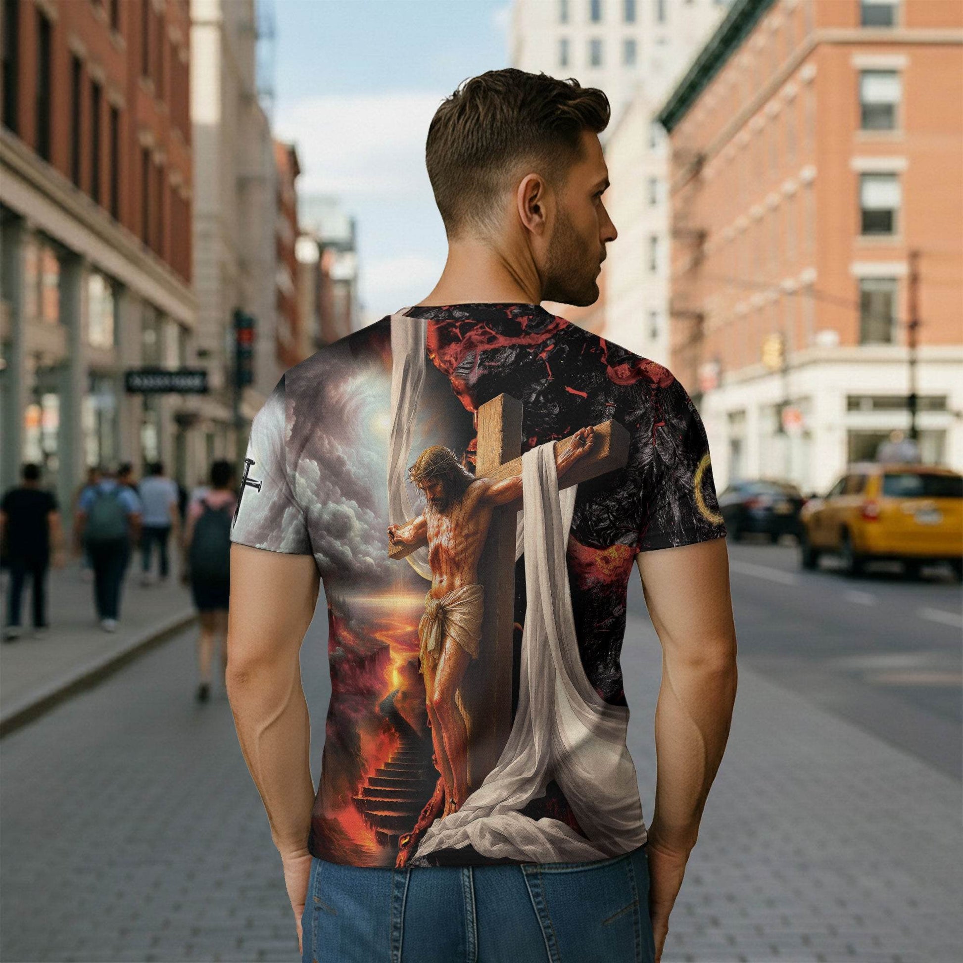Jesus The Way The Truth The Life Lion Cross T-Shirt - Rust Field Wear