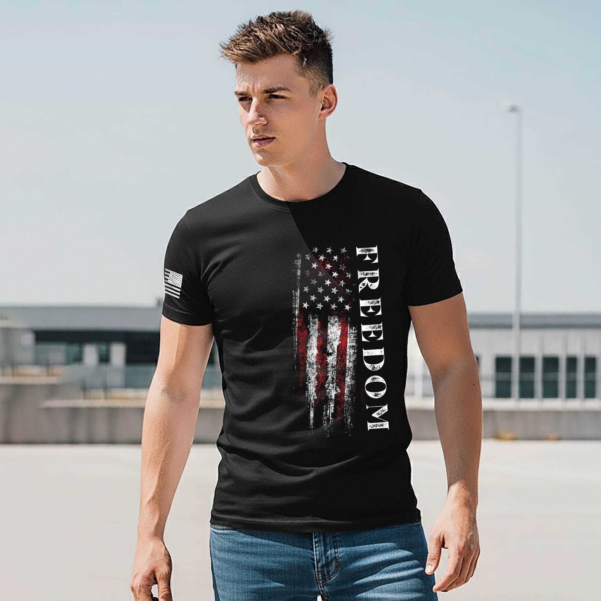 'The Battle for Freedom' Patriotic T-Shirt - Rust Field Wear