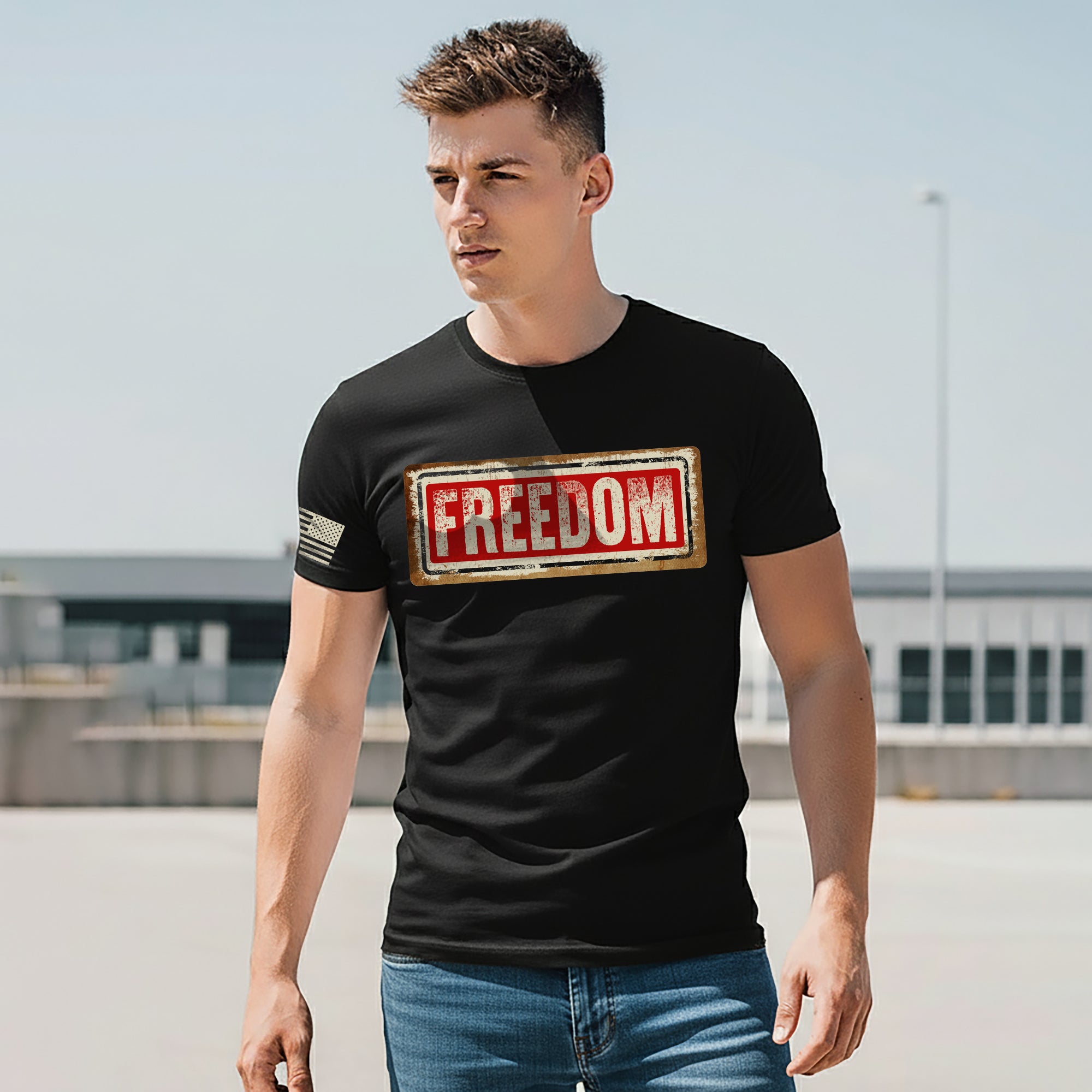 Freedom Sign Patriotic Tribute T-Shirt