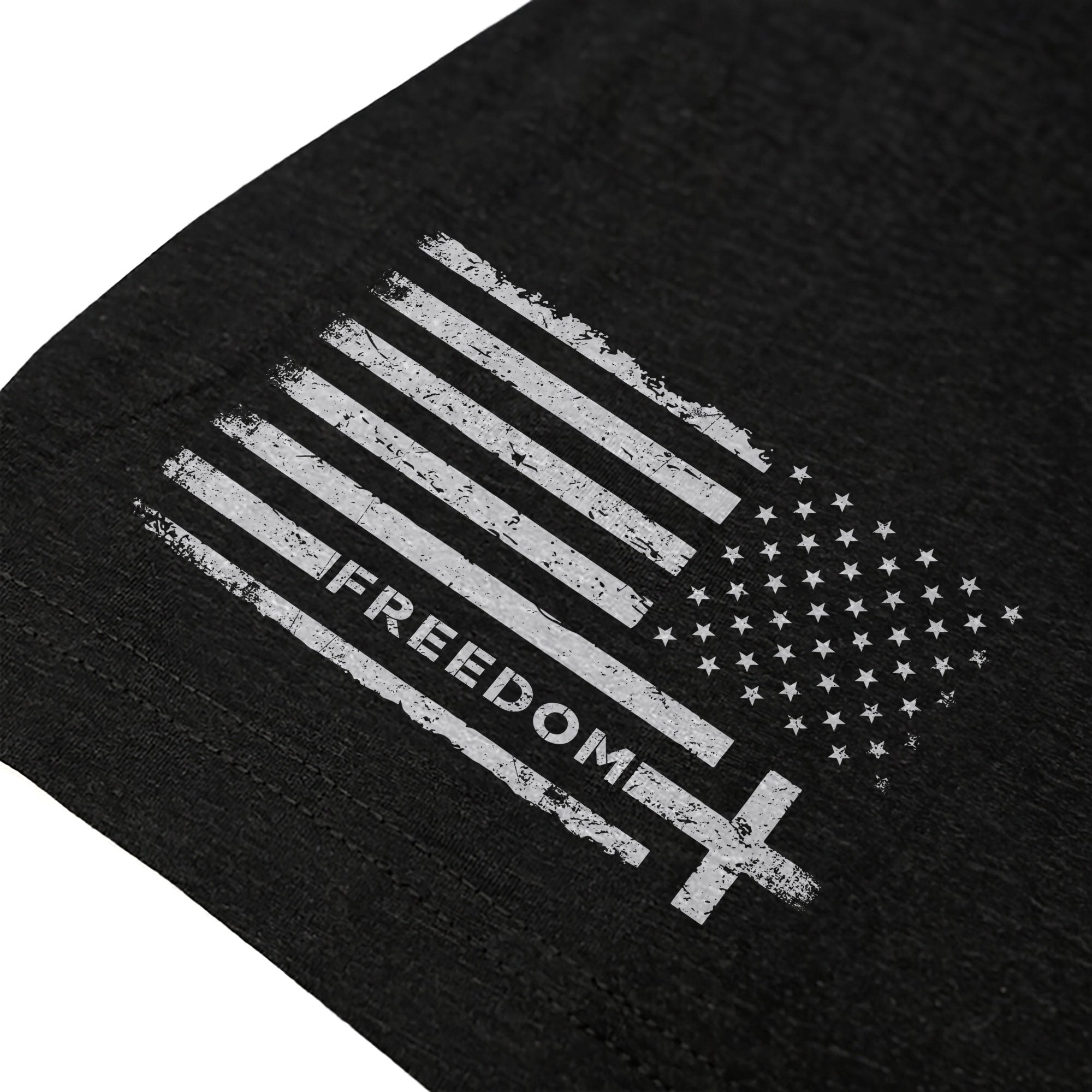 Freedom Memorial American Flag Cross with Crown of Thorns & Quote T-Shirt