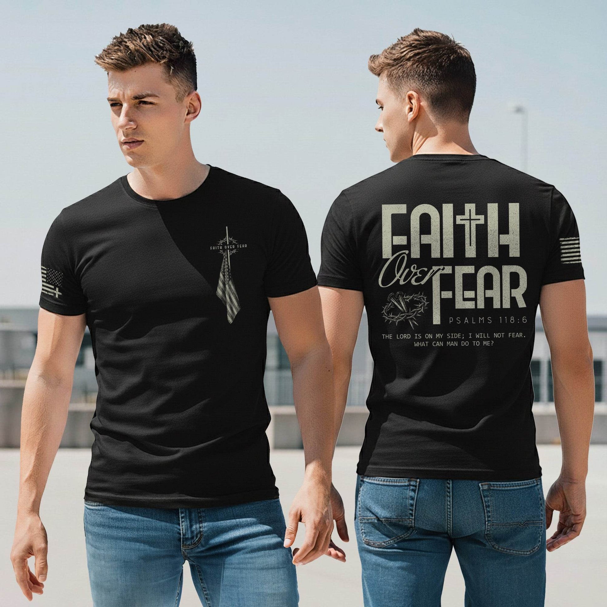 Faith Over Fear Psalm 118:6 Crown of Thorns T-Shirt - Rust Field Wear
