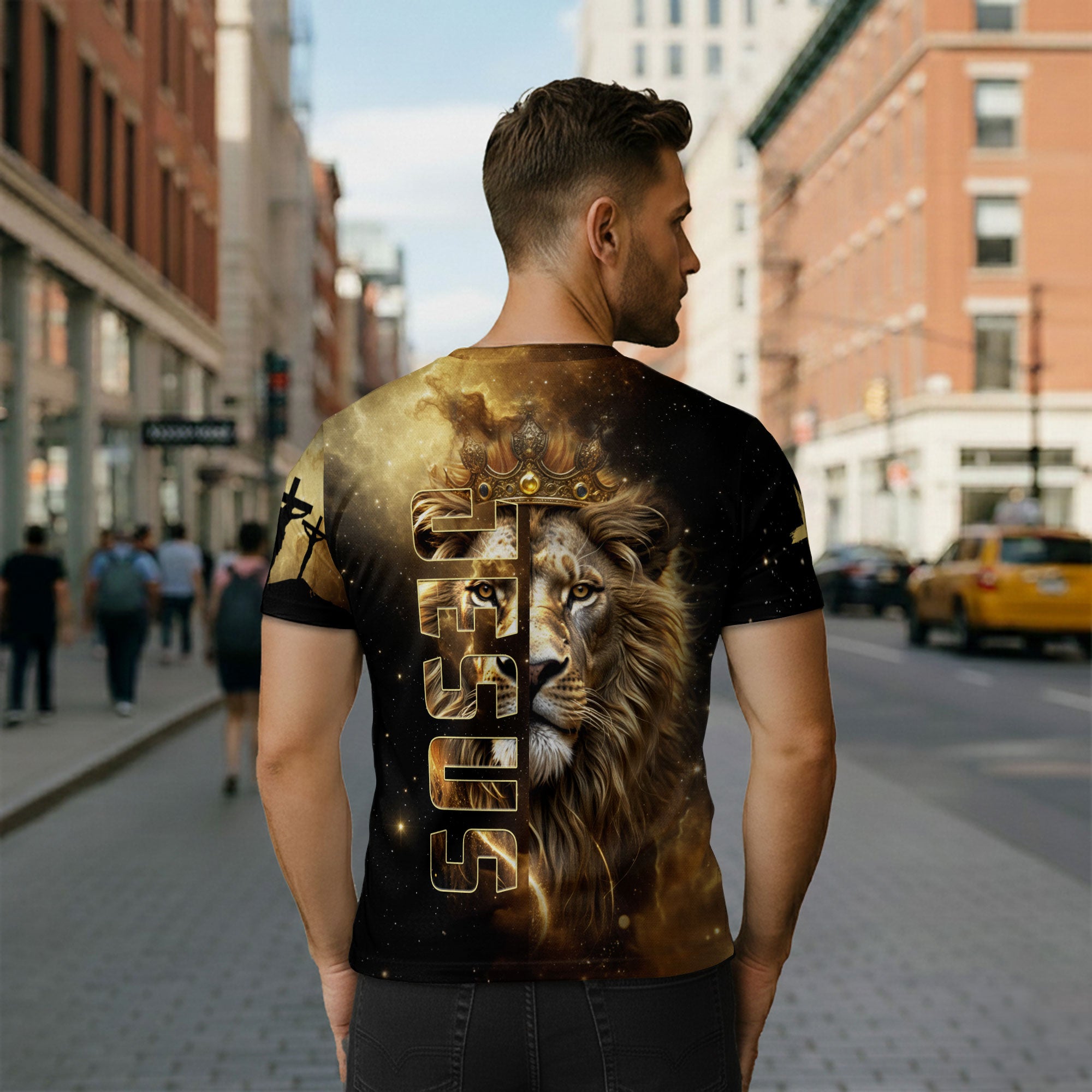 Crown of Thorns Jesus And Lion Of Judah Christian The Way The Truth The Life T-Shirt