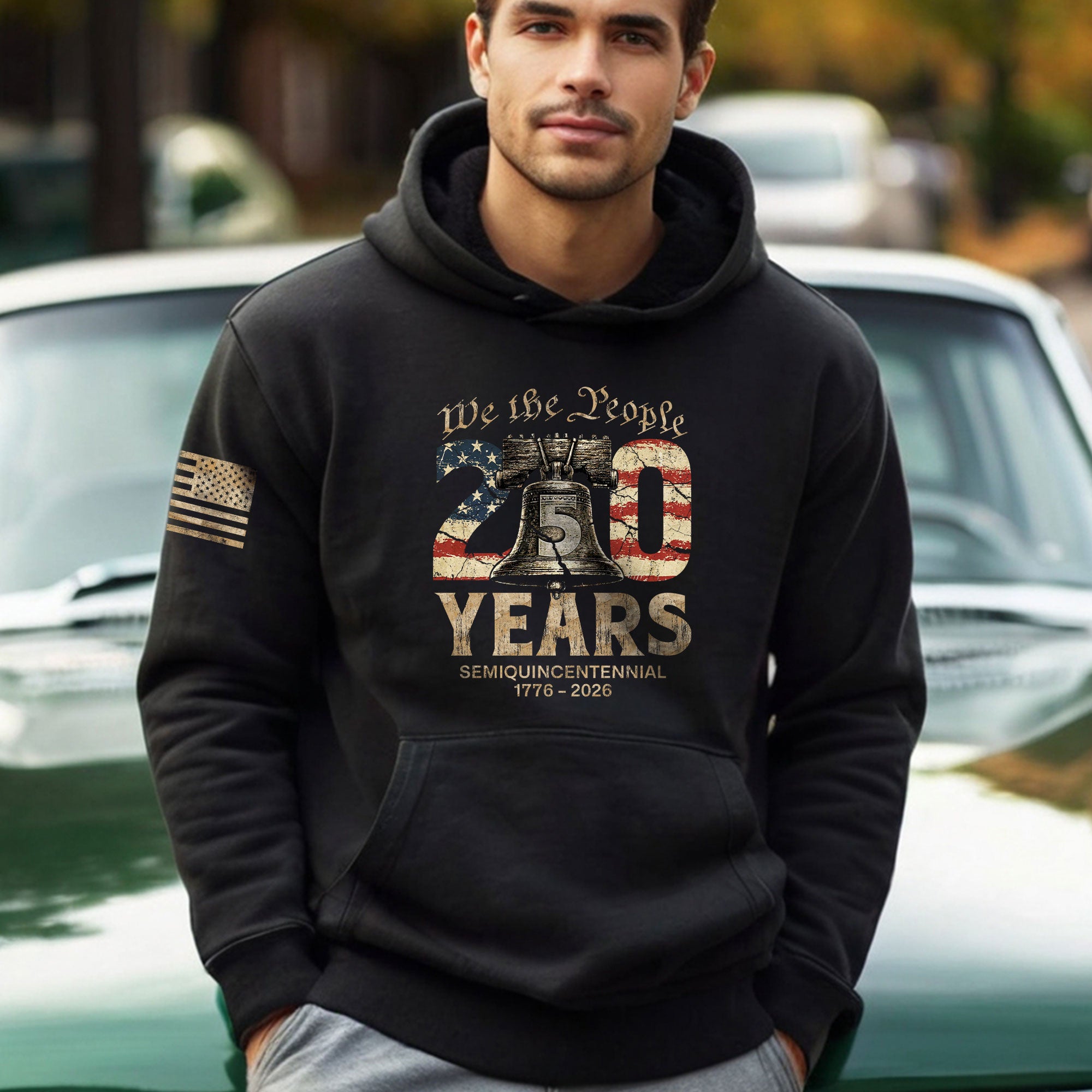 USA 250th Anniversary Hoodie 1776-2026 We The People Liberty Bell Patriotic