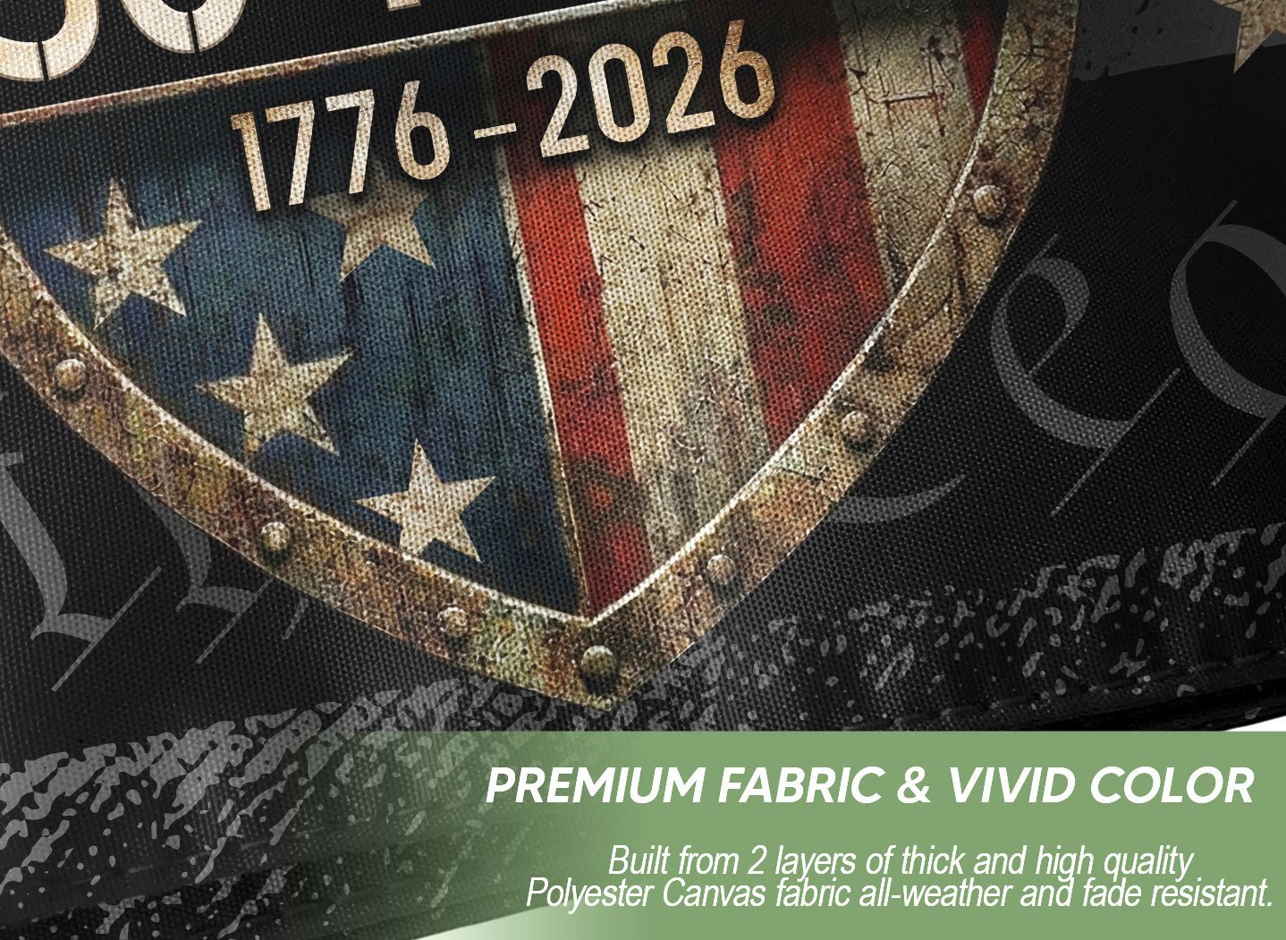 US 1776 2026 Anniversary Eagle Shield We The People Patriotic Outdoor Flag 3x5 ft - Rust Field Wear