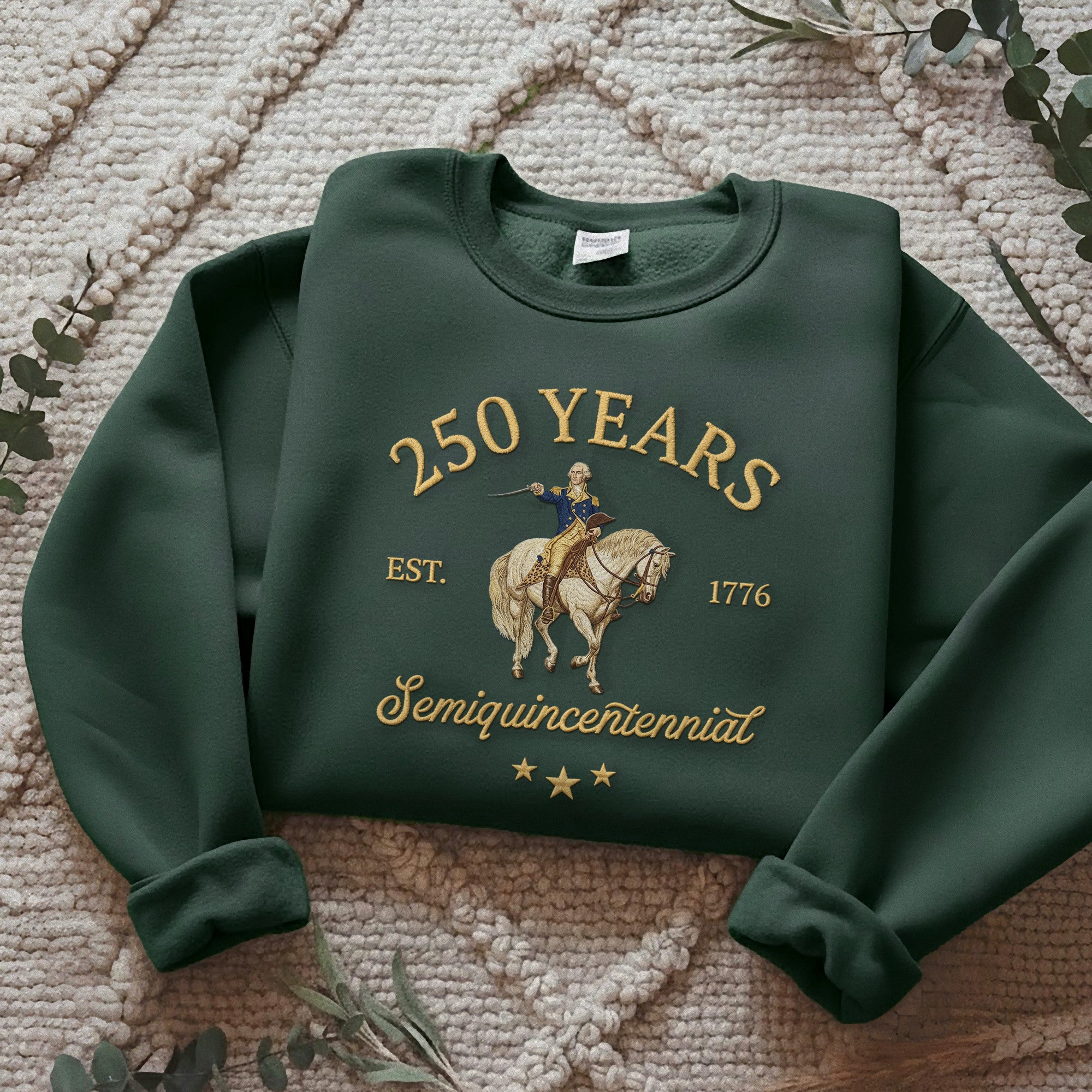 Vintage USA 250th Anniversary Semiquincentennial 250 Years Embroidered Sweatshirt 1776-2026 Patriotic