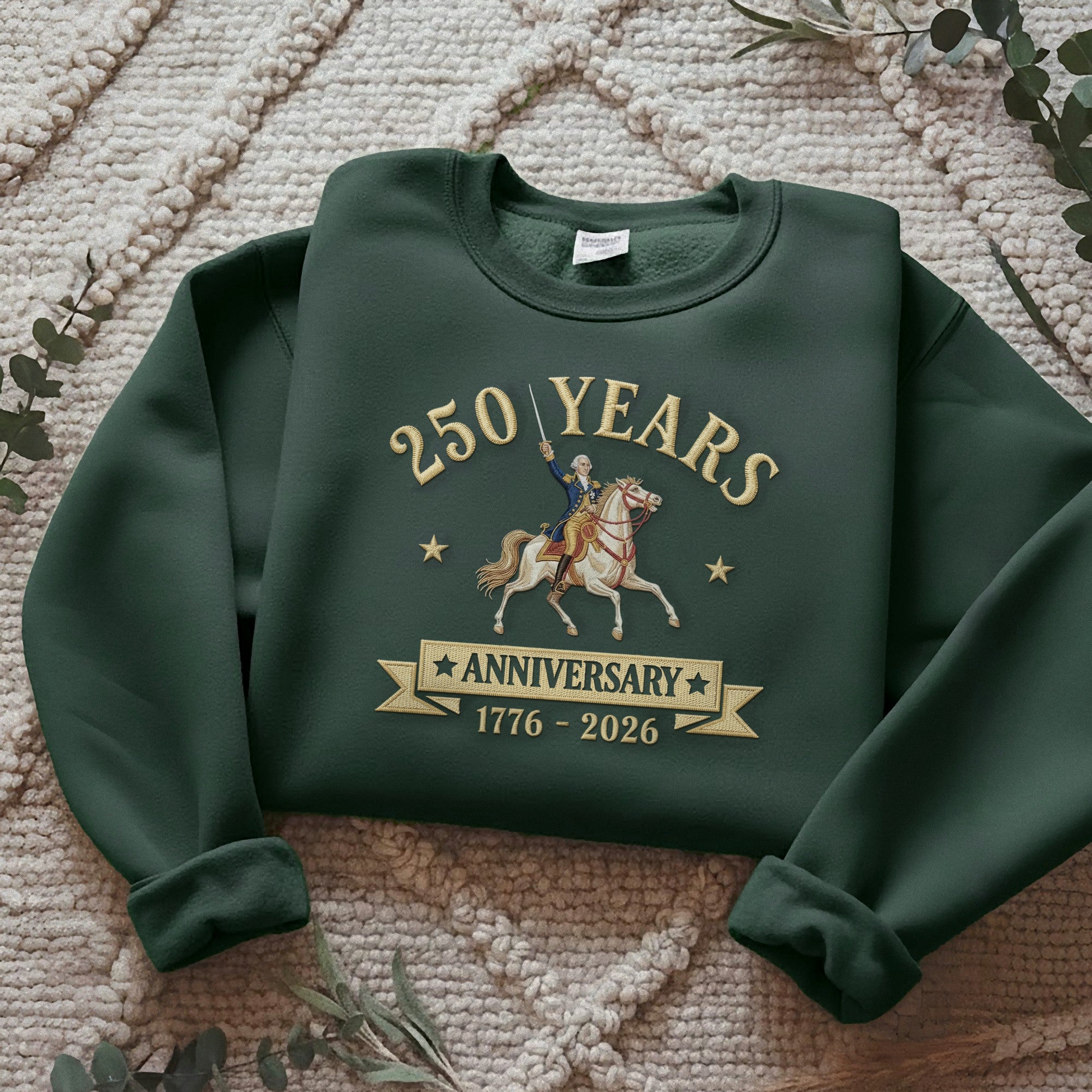 Embroidered American Semiquincentennial 250th Anniversary 250 Years Sweatshirt 1776-2026 Patriotic Pride