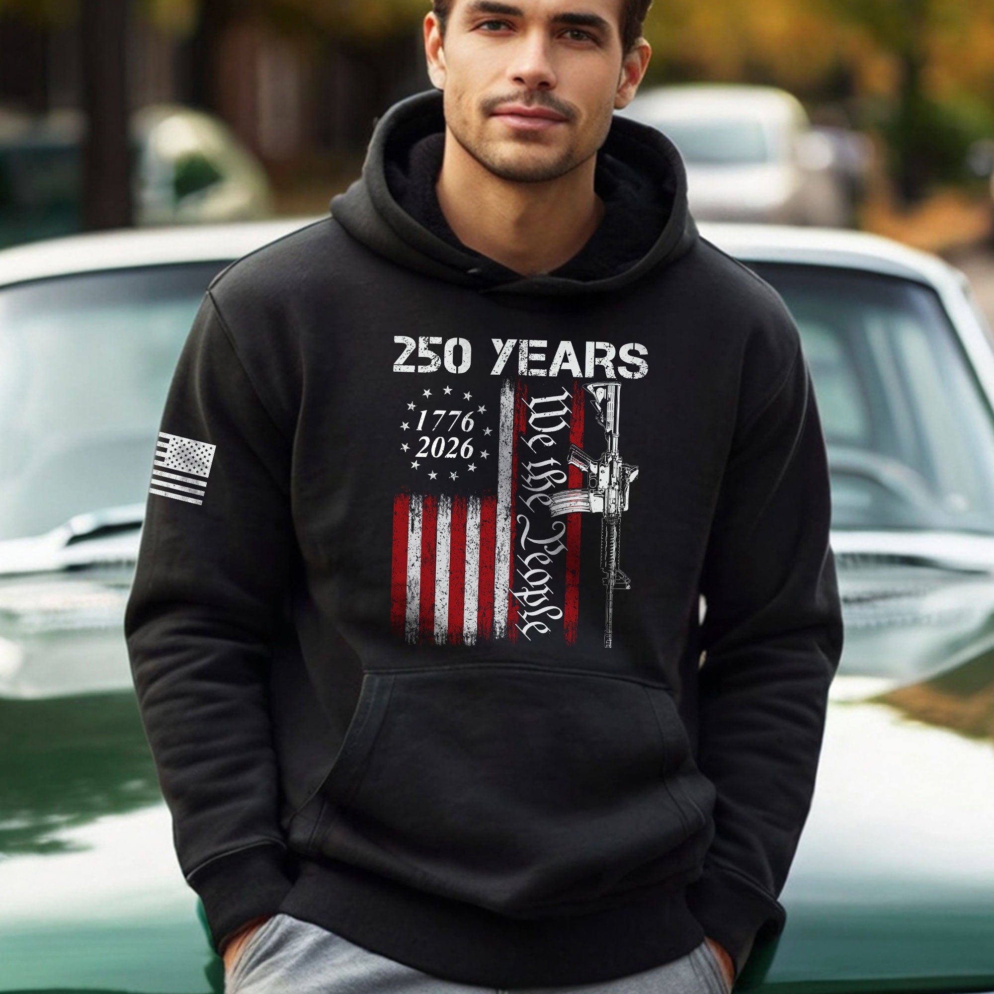 USA 250th Anniversary Semiquincentennial 250 Years Hoodie 1776-2026 We The People Distressed Patriotic