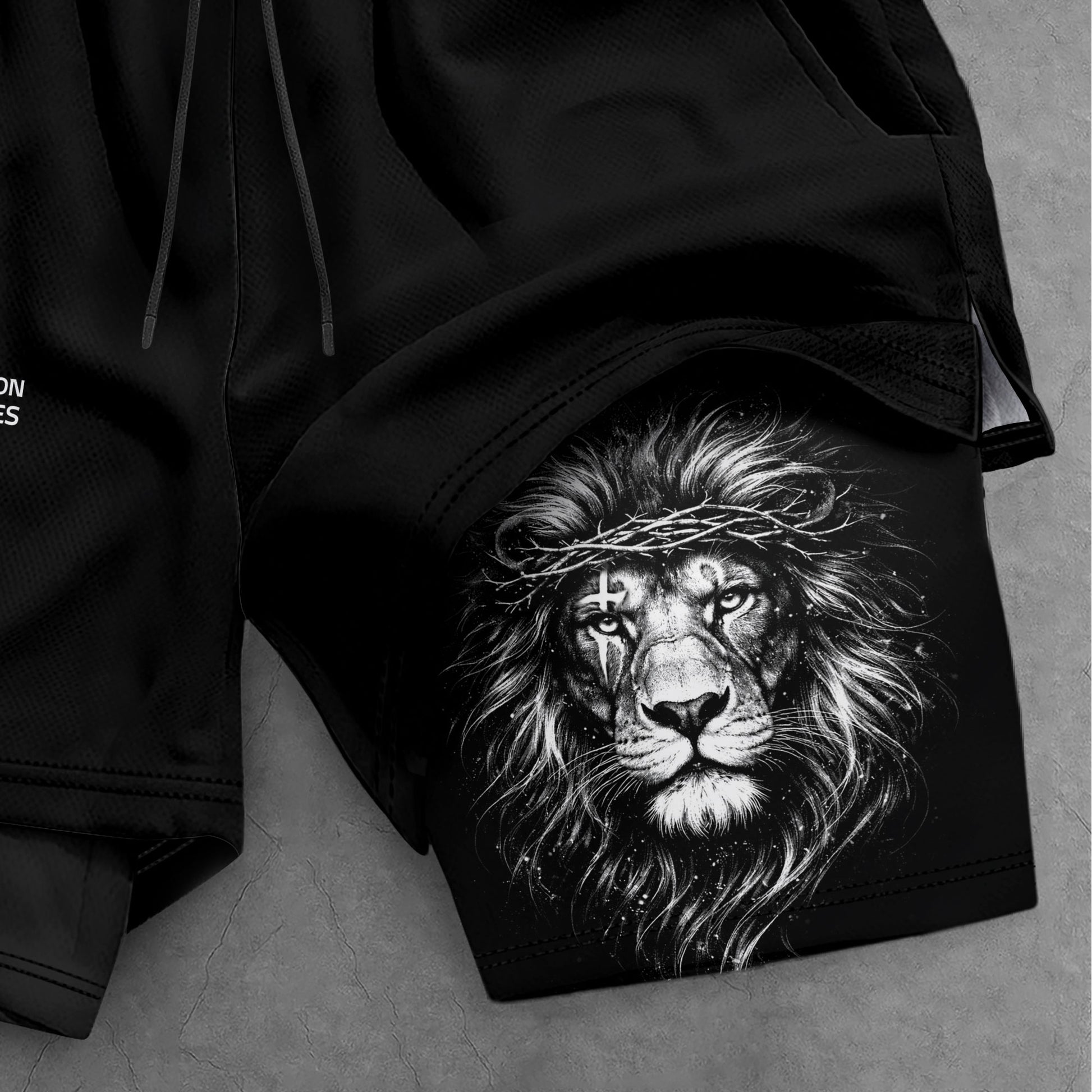 John 3:16 Bible Verse Christian Gym Workout Shorts Men Lion of Judah Athletic Activewear - Rust Field Wear