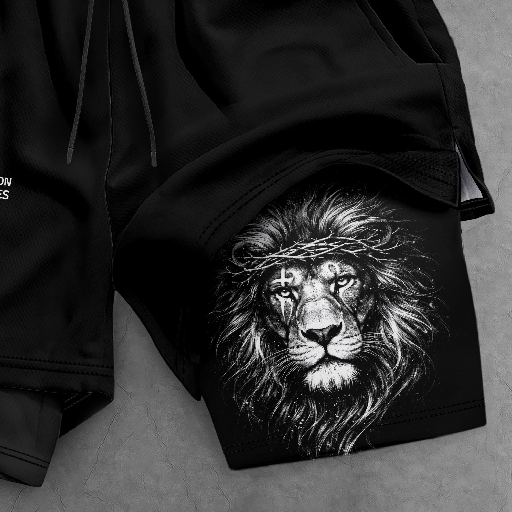John 3:16 Bible Verse Christian Gym Workout Shorts Men Lion of Judah Athletic Activewear - Rust Field Wear