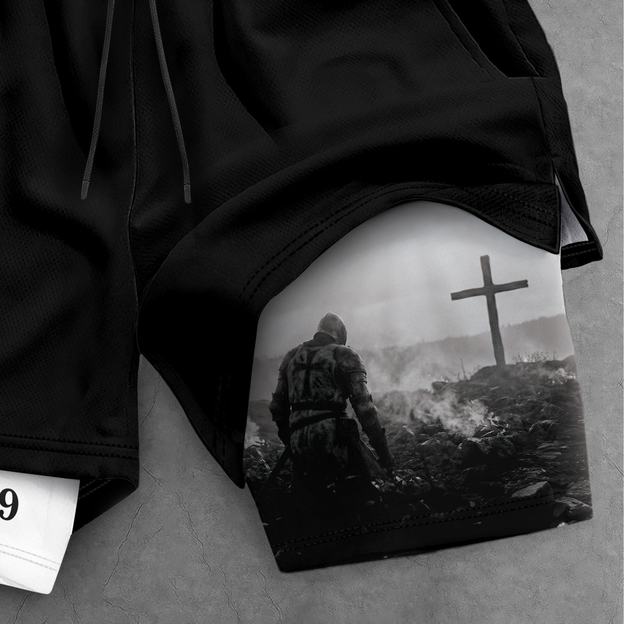 Joshua 1:9 Christian Men Gym Shorts Be Strong and Courageous Bible Verse Training Activewear - Rust Field Wear