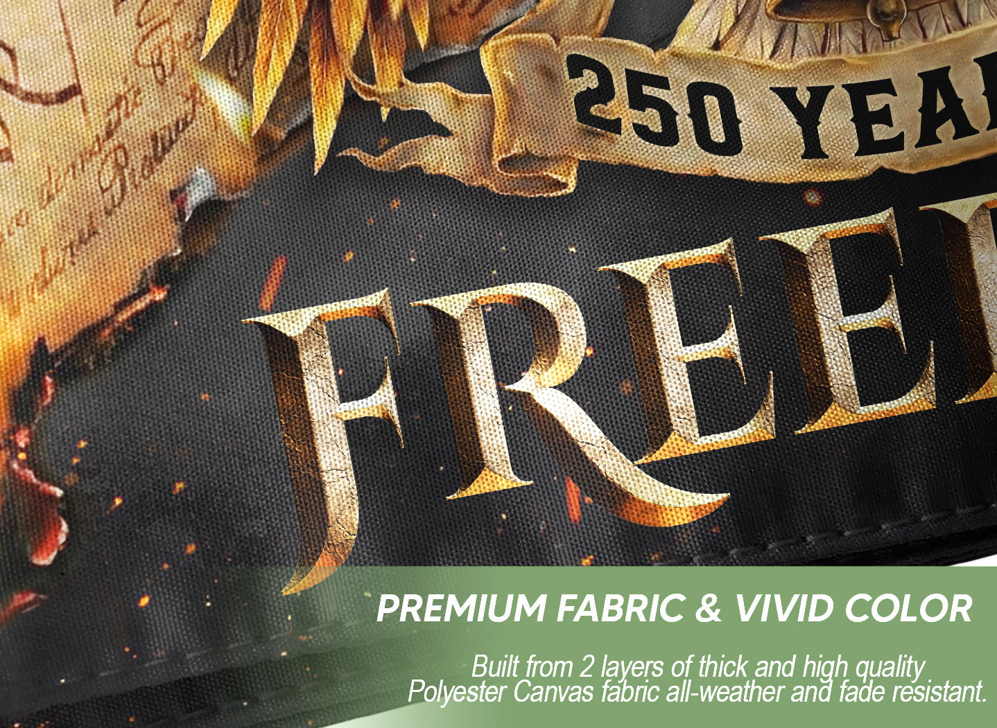 250 Years of Freedom Double-Sided House Flag, USA 250th Anniversary Patriotic American Eagle Garden Flag