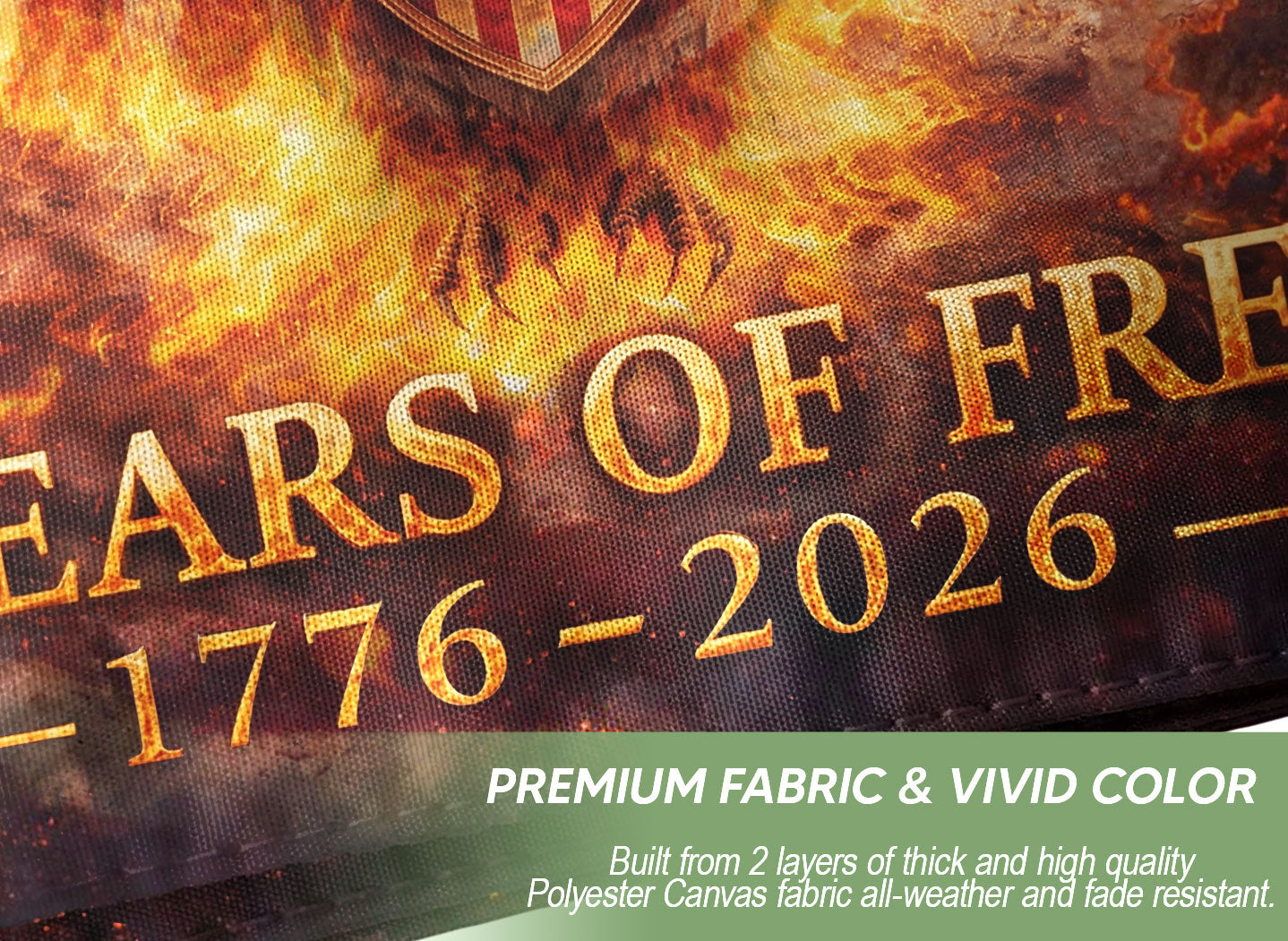 USA 250 Years of Freedom Flag 1776-2026 Flaming Eagle Strength We The People Patriotic Outdoor