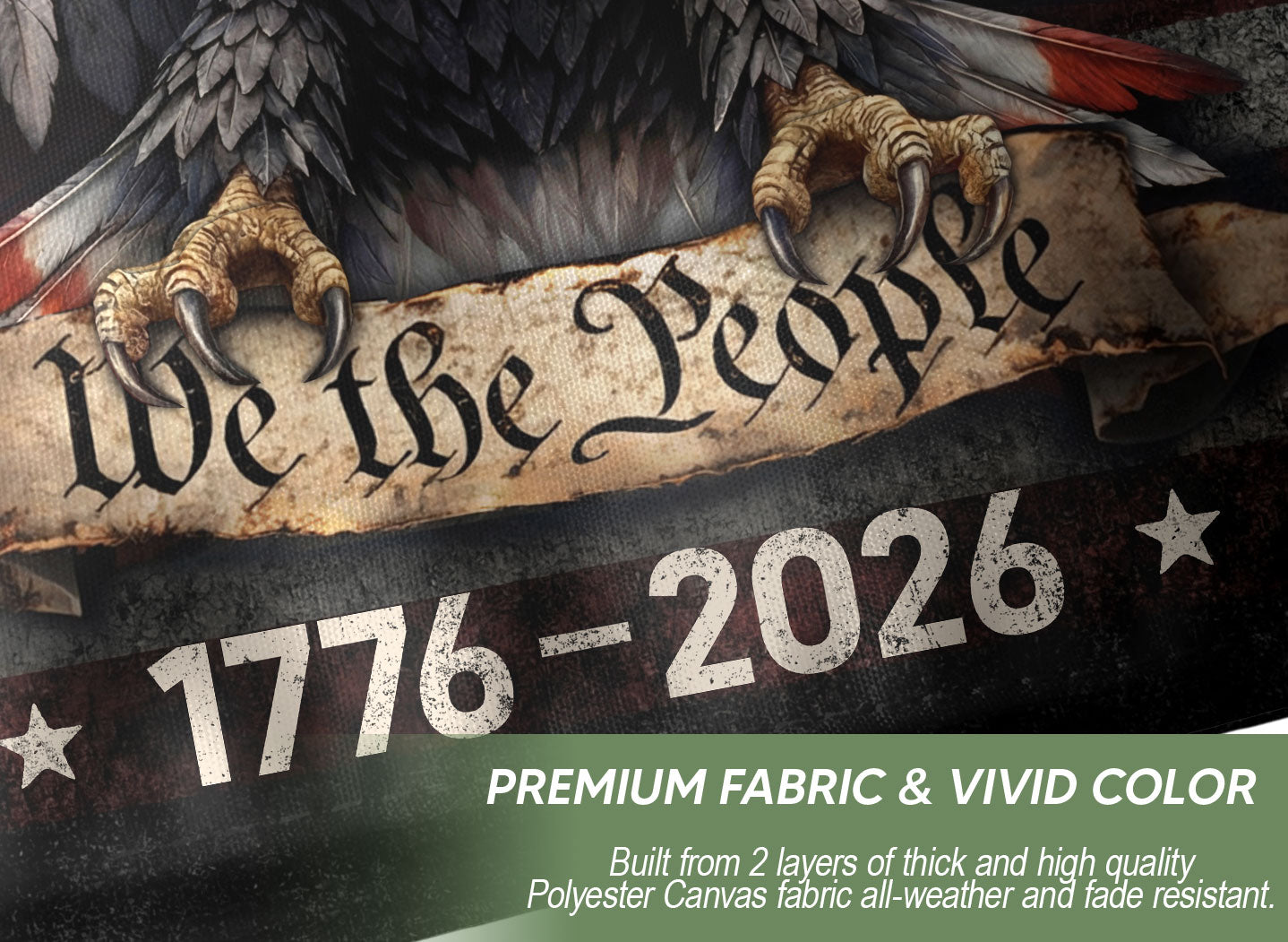 1776–2026 We The People Flag, Double-Sided American 250th Anniversary Decoration