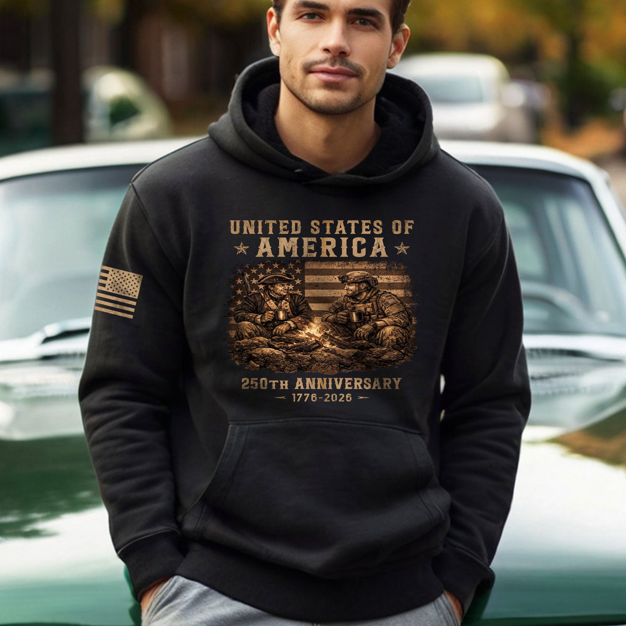 America 1776–2026 250 Years Anniversary Hoodie, Classic American History Celebration Hoodie Unisex