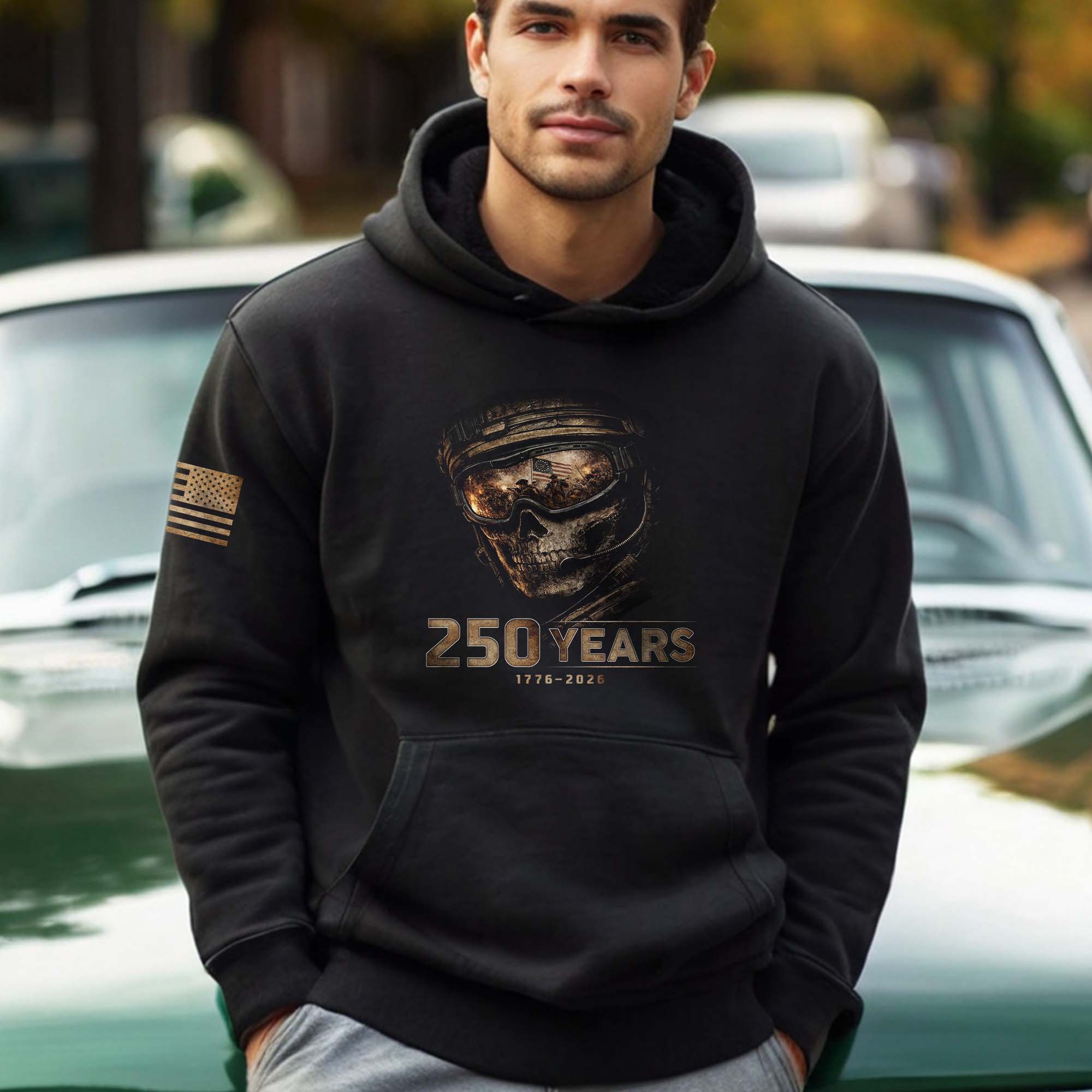 250th Anniversary USA Hoodie 1776–2026, Timeless American Heritage Freedom Commemorative Apparel