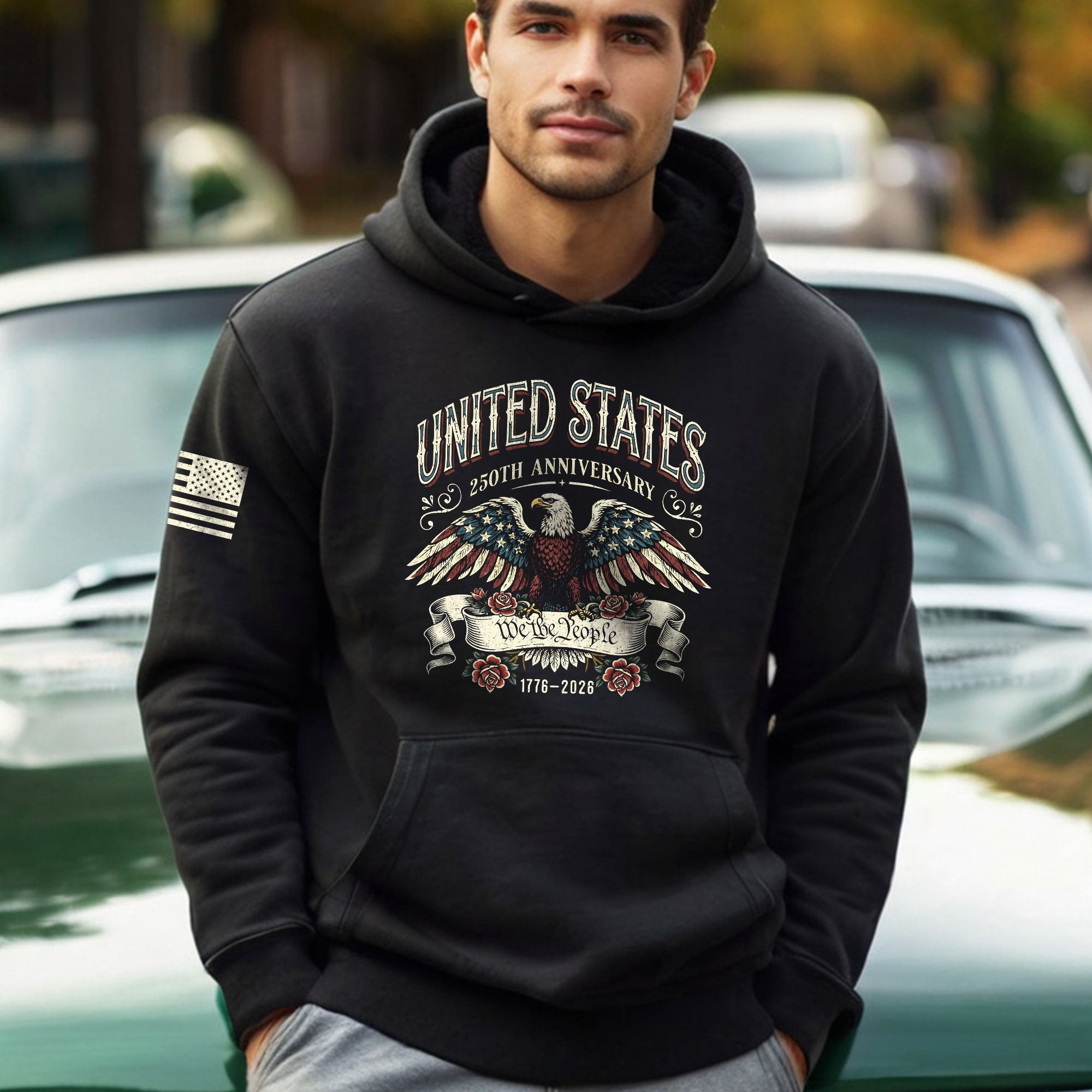 USA Semiquincentennial 250 Years Hoodie 1776–2026, Patriotic American Heritage Design