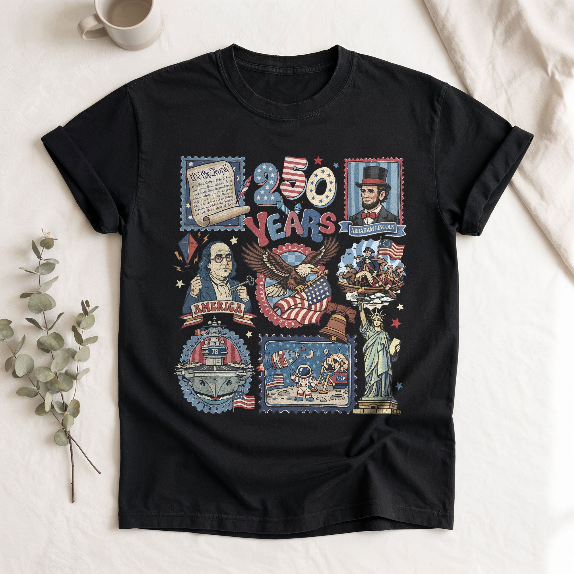 USA 250th Anniversary Semiquincentennial Shirt 1776-2026 - Vintage 250 Years of Freedom Patriotic Retro Tee