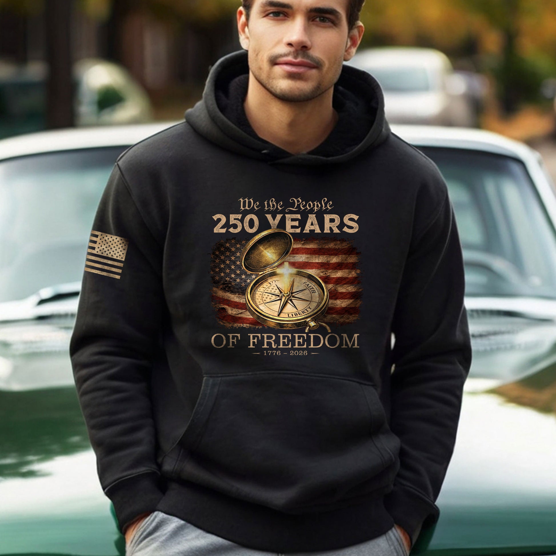 American Christian Faith Hoodie 1776–2026 USA 250th Anniversary Patriotic Gift - Rust Field Wear