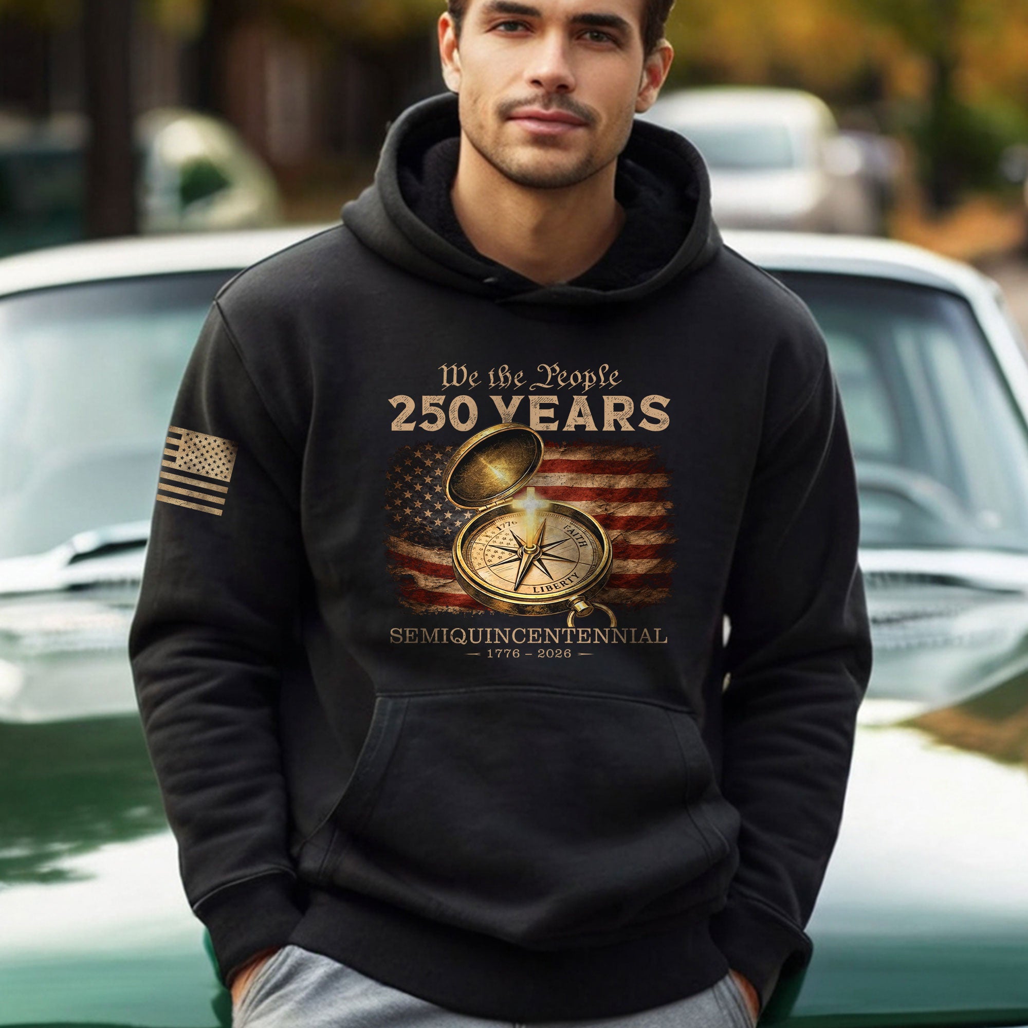 American Christian Faith Hoodie 1776–2026 USA 250th Anniversary Patriotic Gift